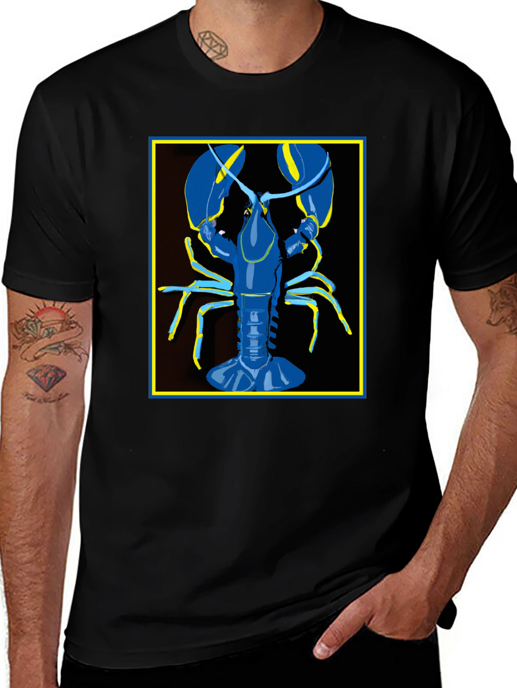 Blue Lobster Graphic Tee - Quirky Fashion