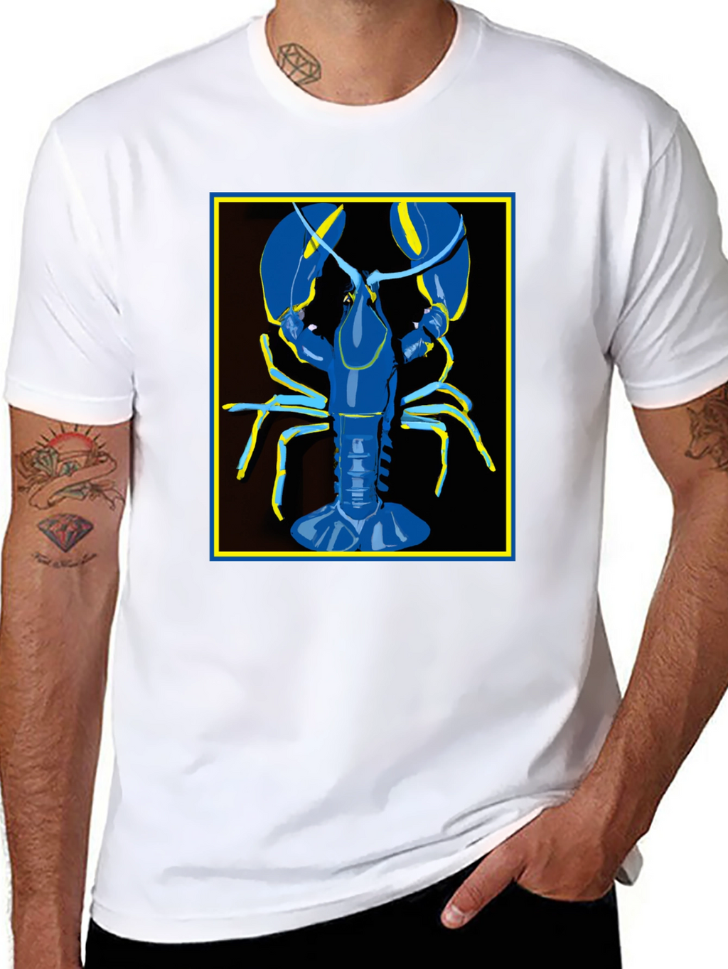 Blue Lobster Graphic Tee - Quirky Fashion