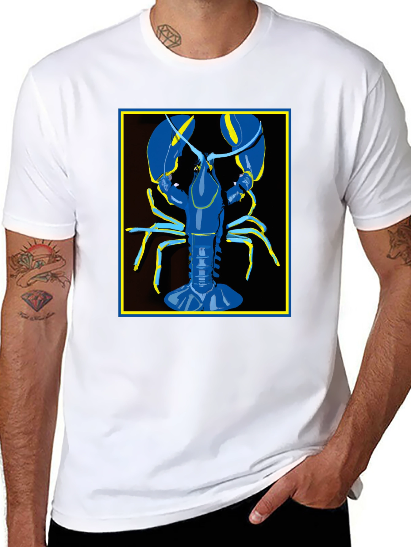 Blue Lobster Graphic Tee - Quirky Fashion