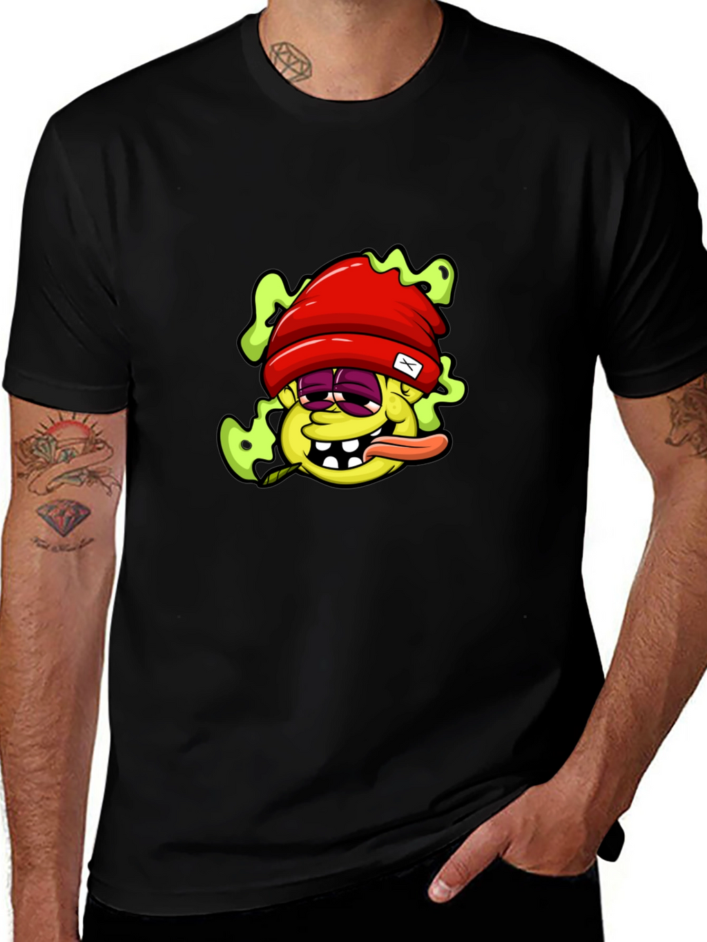 Cartoon Character Graphic Black T-Shirt