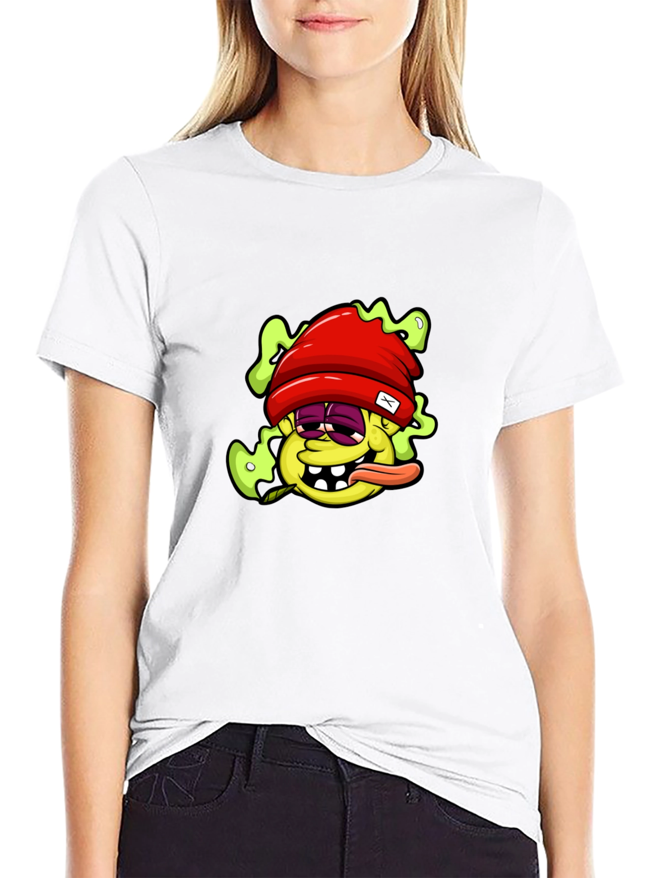 Cartoon Character Graphic Black T-Shirt