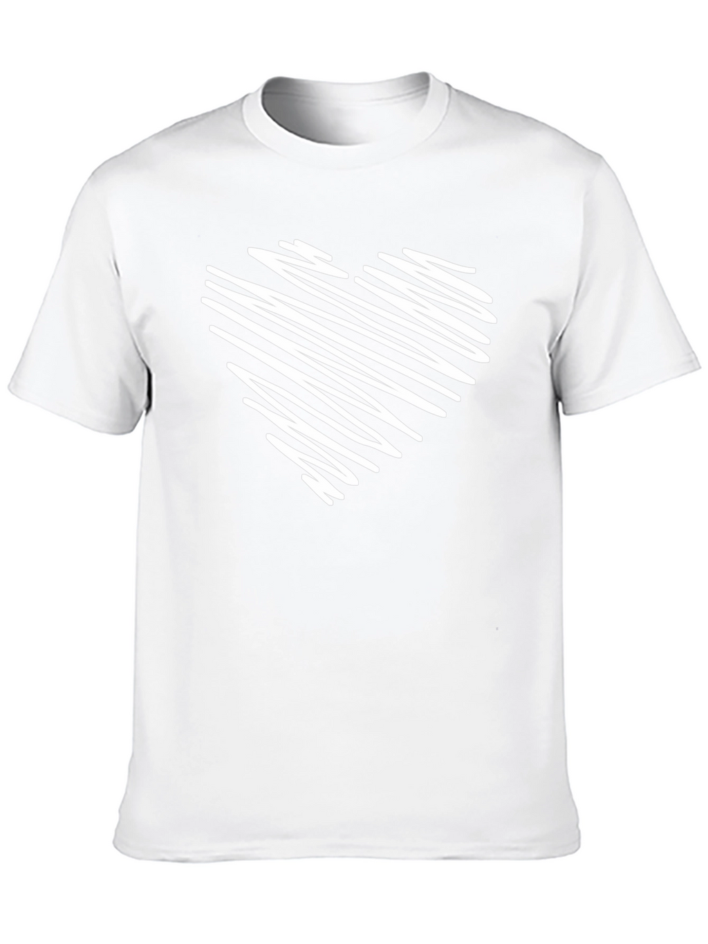 Black T-Shirt with Scribbled Heart Design