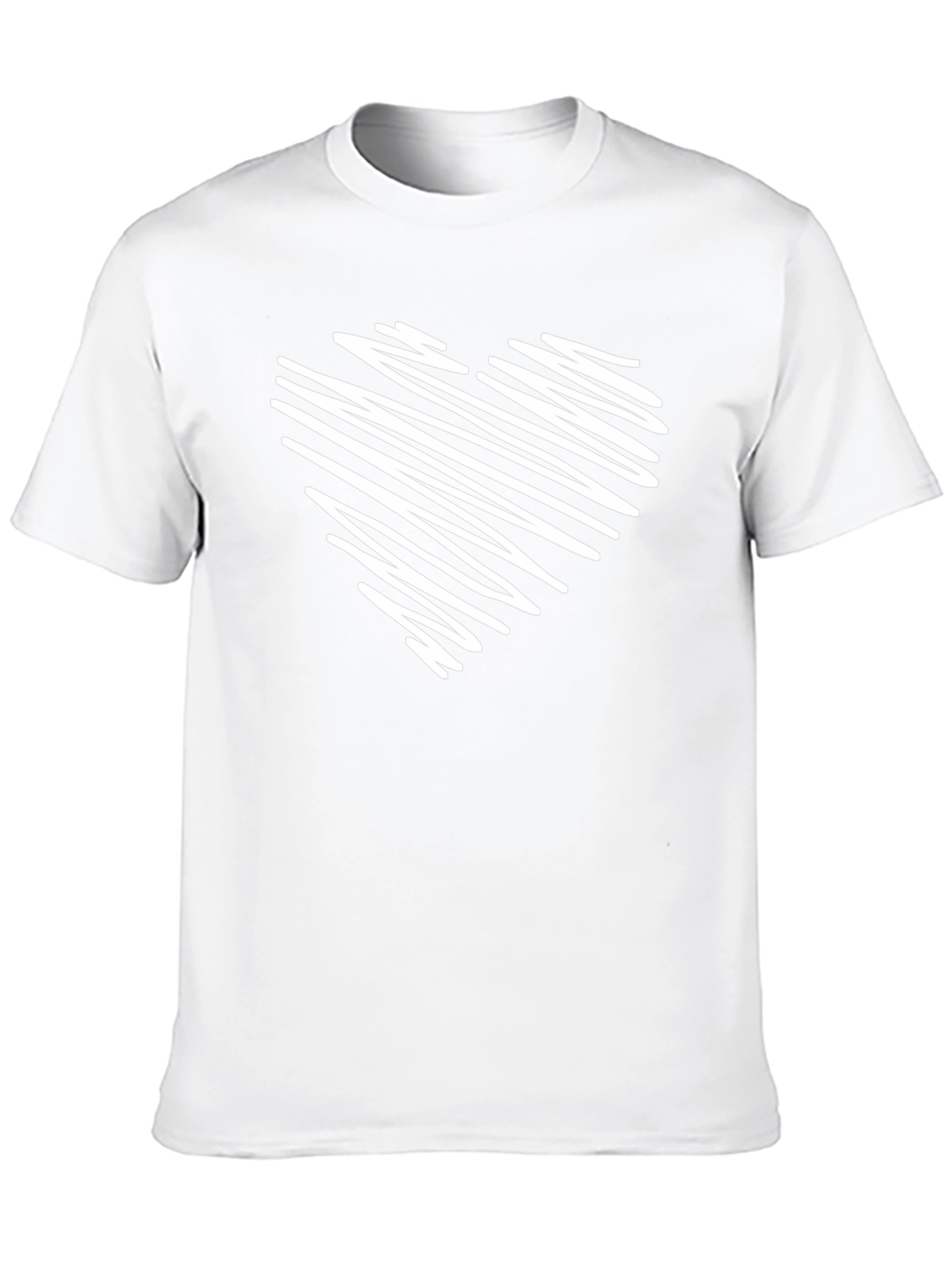 Black T-Shirt with Scribbled Heart Design