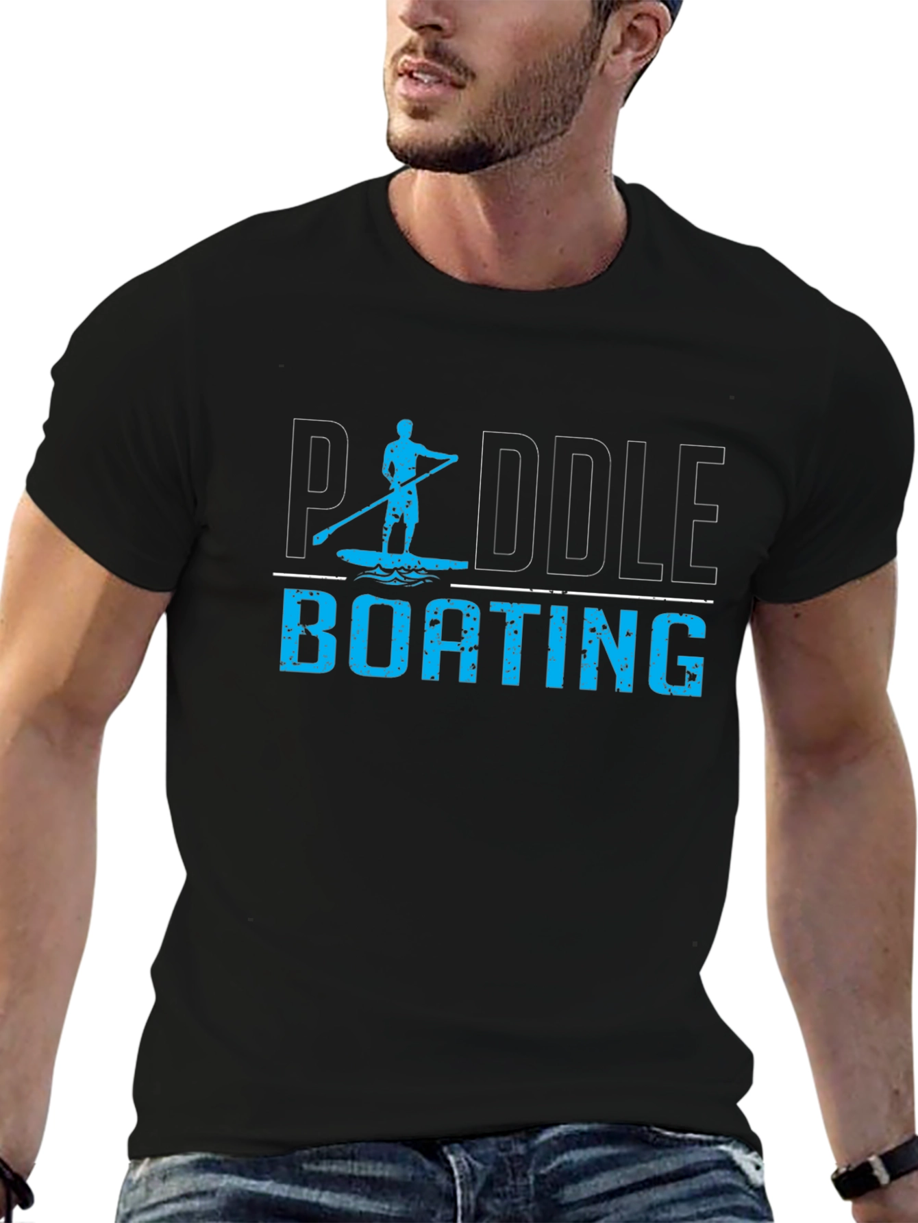Paddle Boating T-Shirt - Black Graphic Tee