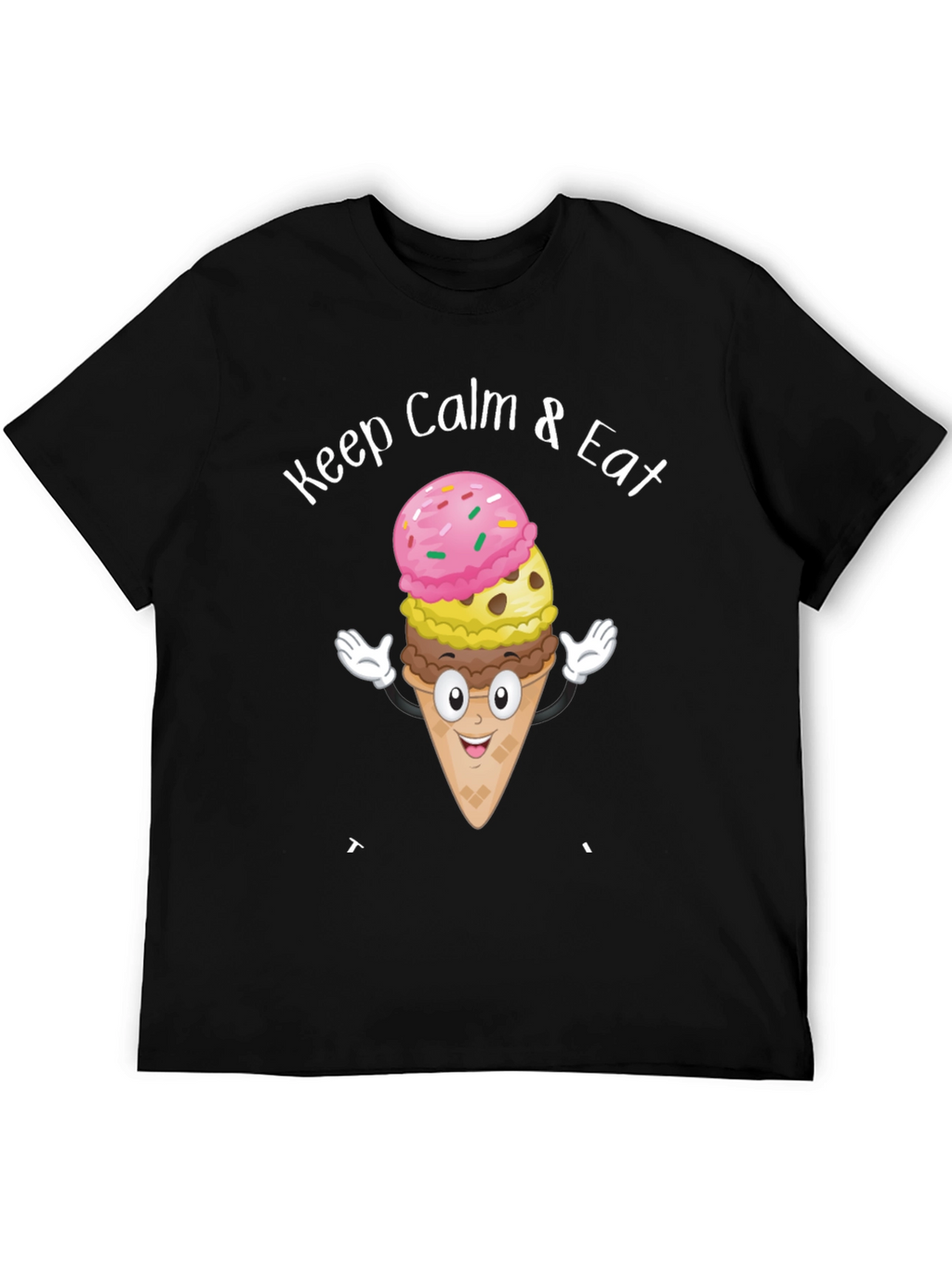 Keep Calm & Eat Ice Cream Graphic T-Shirt