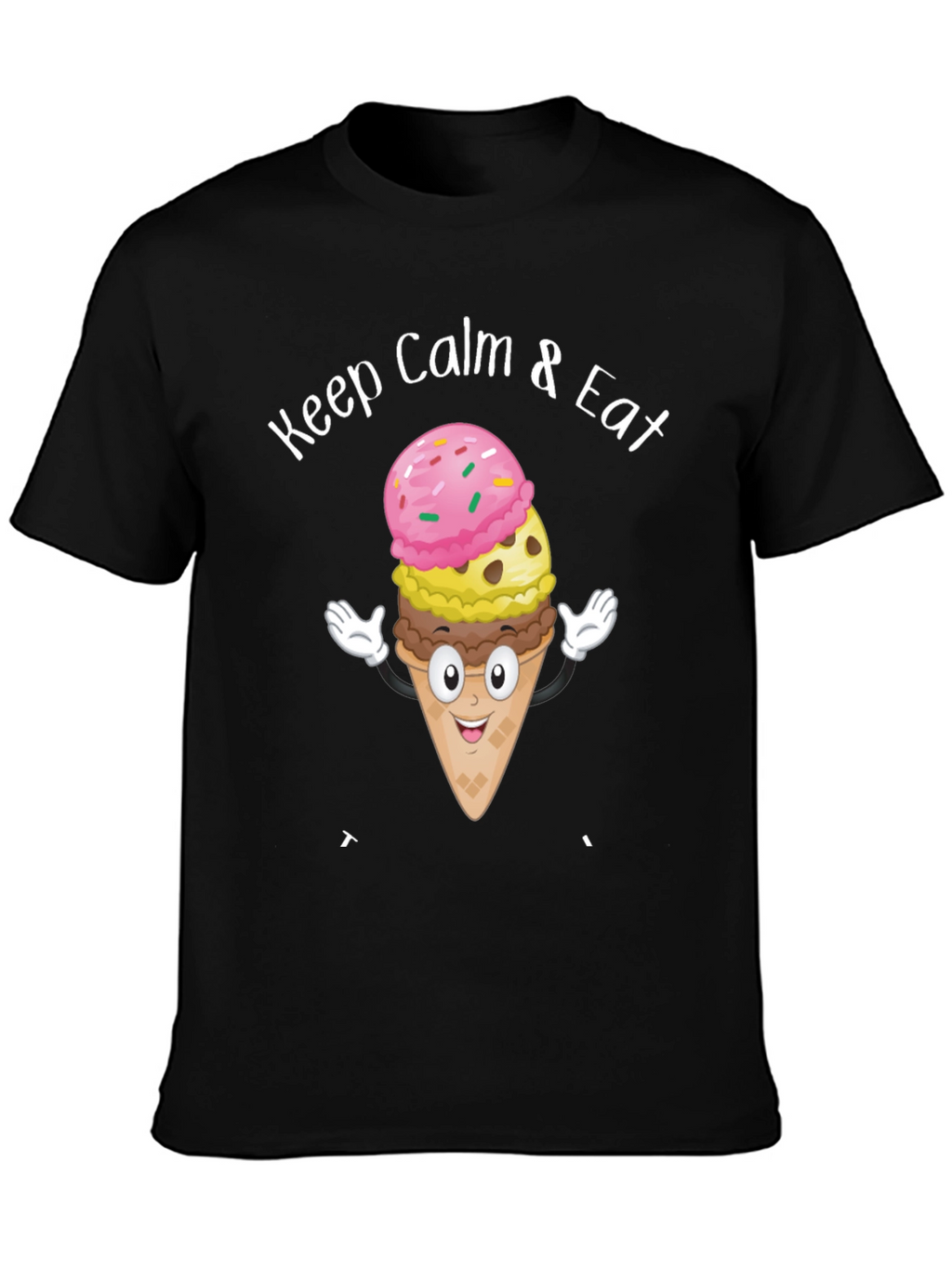 Keep Calm & Eat Ice Cream Graphic T-Shirt
