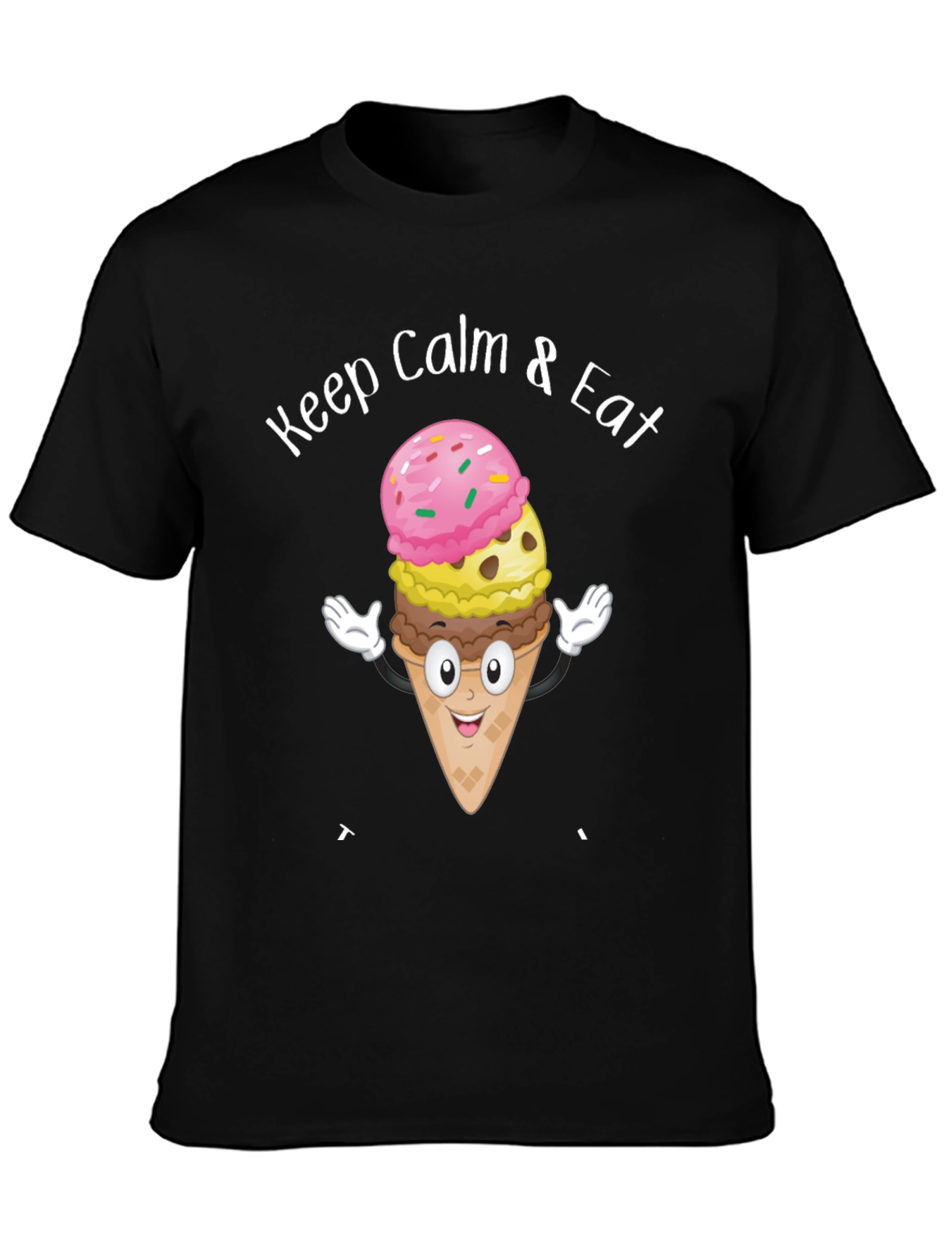 Keep Calm & Eat Ice Cream Graphic T-Shirt