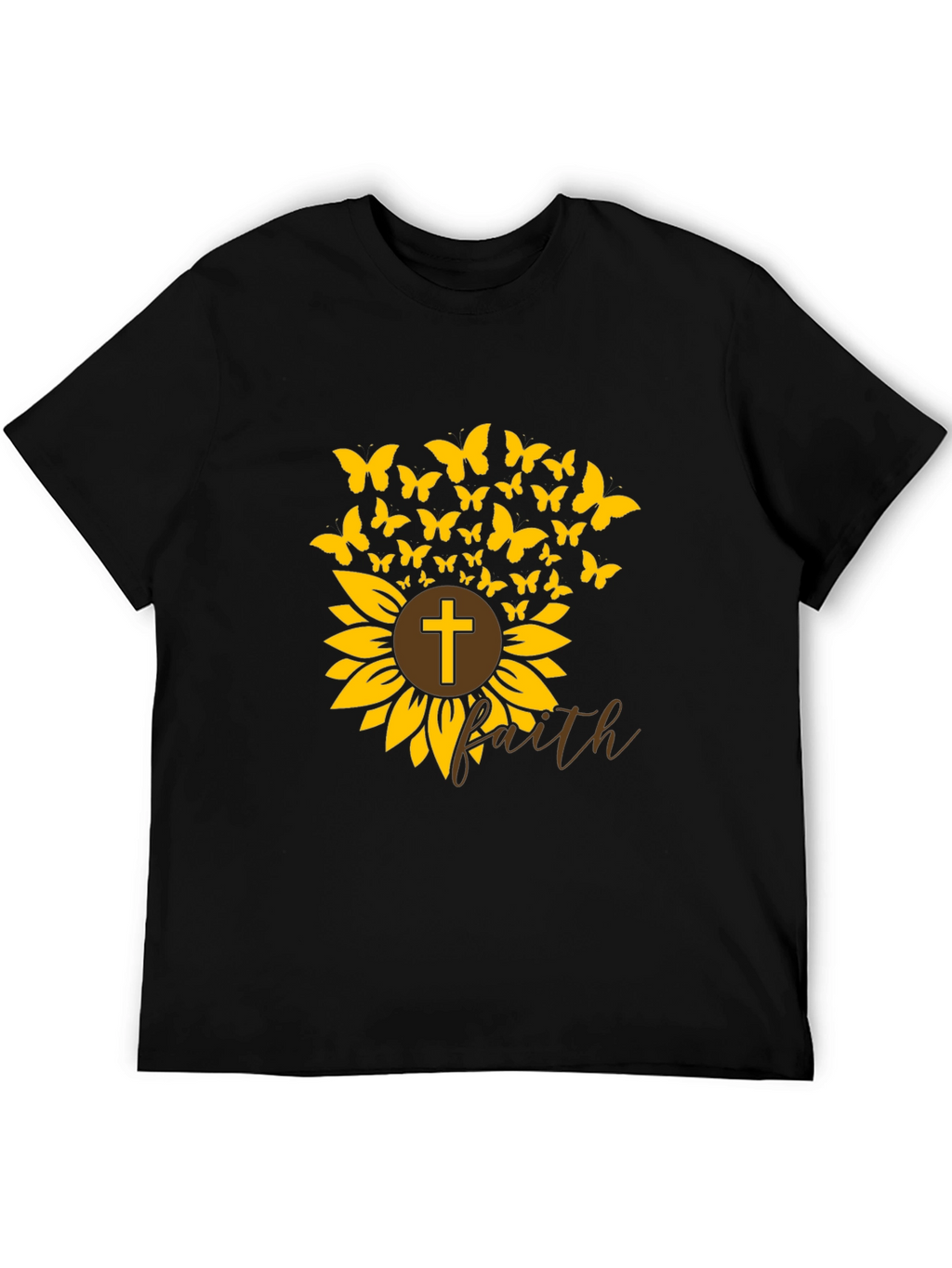Faith Sunflower Butterfly Graphic Tee