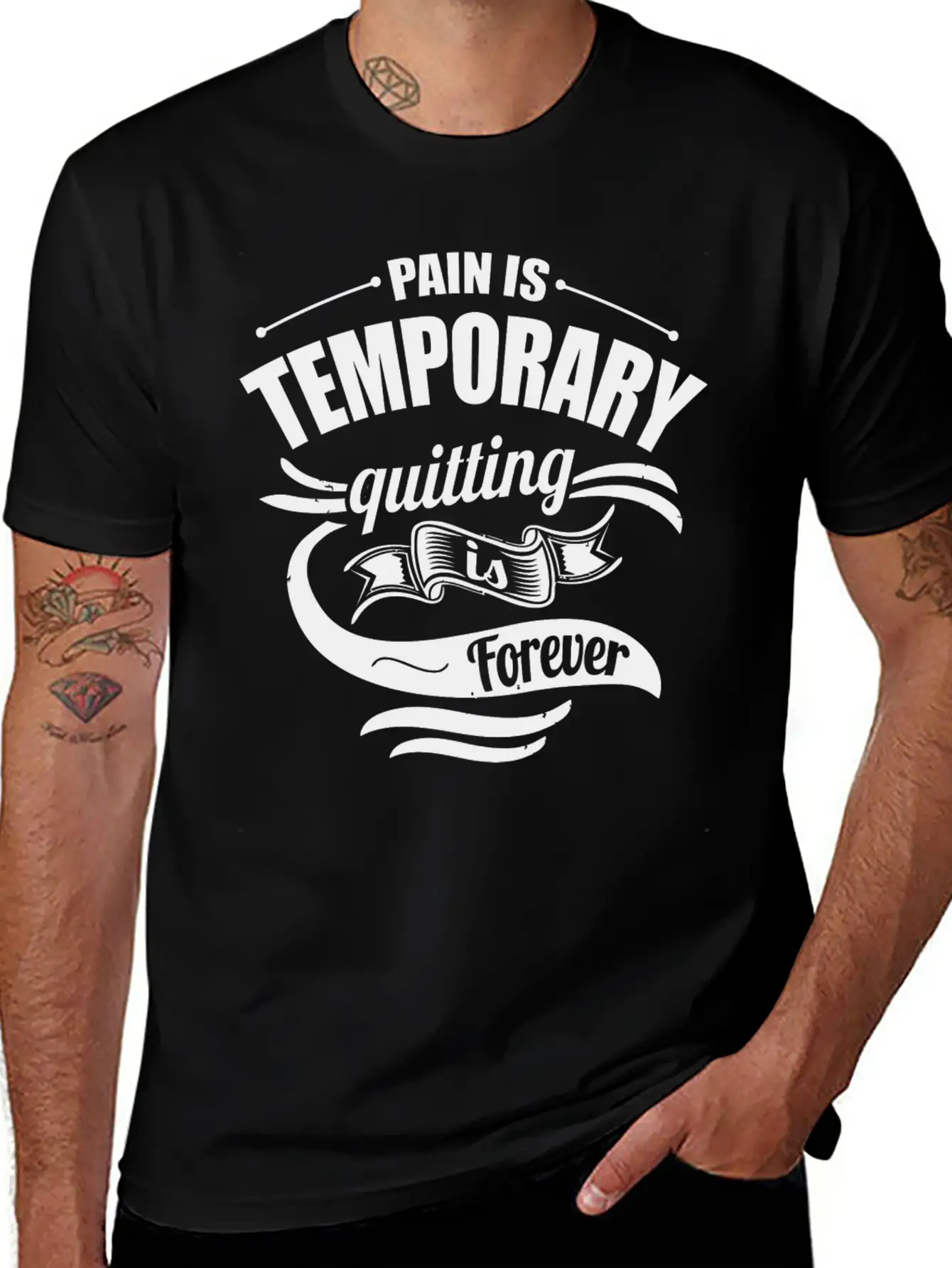 Pain Is Temporary Quitting Is Forever Gym Motivati Breathable Soft Cotton T-Shirt – Timeless Casual Look