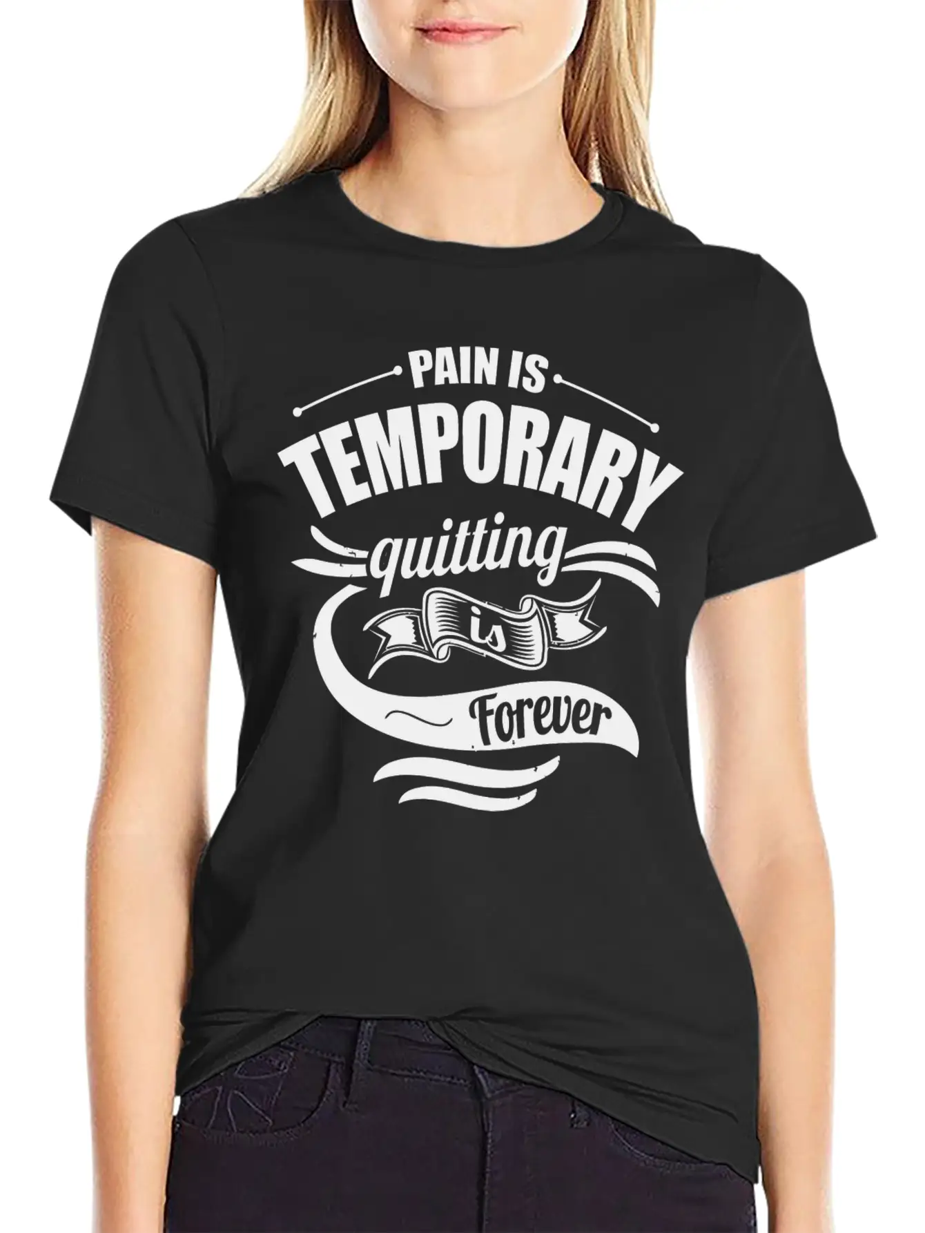Pain Is Temporary Quitting Is Forever Gym Motivati Breathable Soft Cotton T-Shirt – Timeless Casual Look