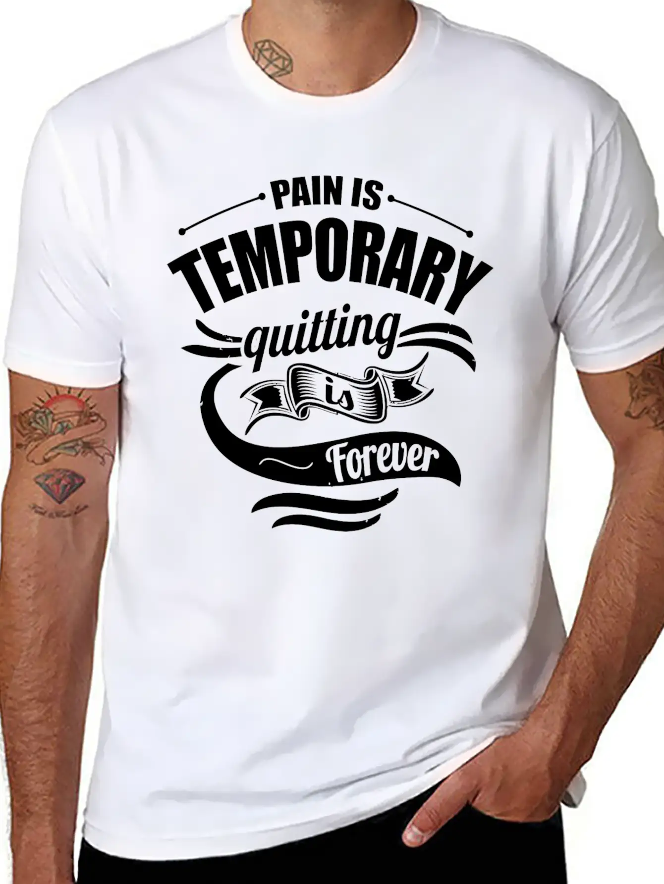 Pain Is Temporary Quitting Is Forever Gym Motivati Breathable Soft Cotton T-Shirt – Timeless Casual Look