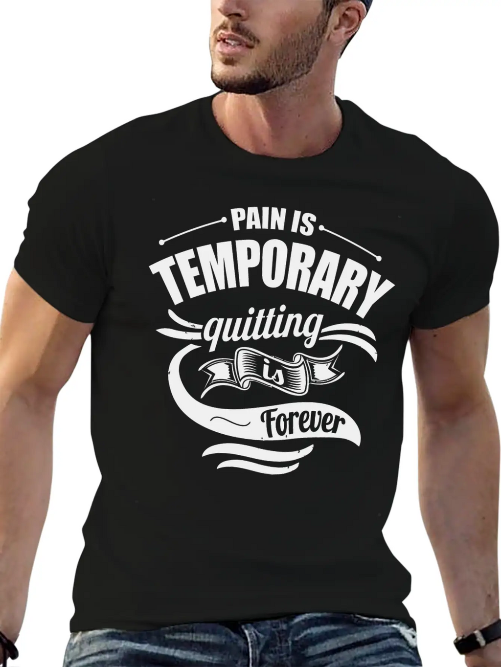 Pain Is Temporary Quitting Is Forever Gym Motivati Breathable Soft Cotton T-Shirt – Timeless Casual Look