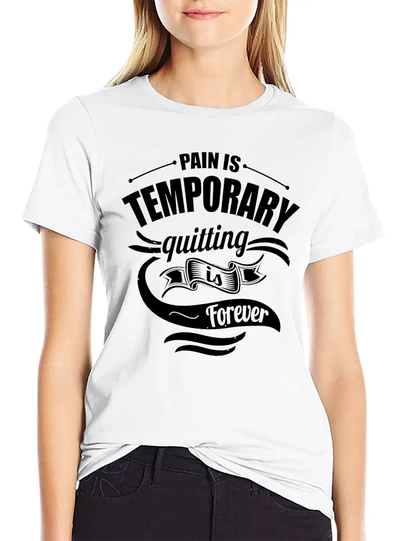 Pain Is Temporary Quitting Is Forever Gym Motivati Breathable Soft Cotton T-Shirt – Timeless Casual Look