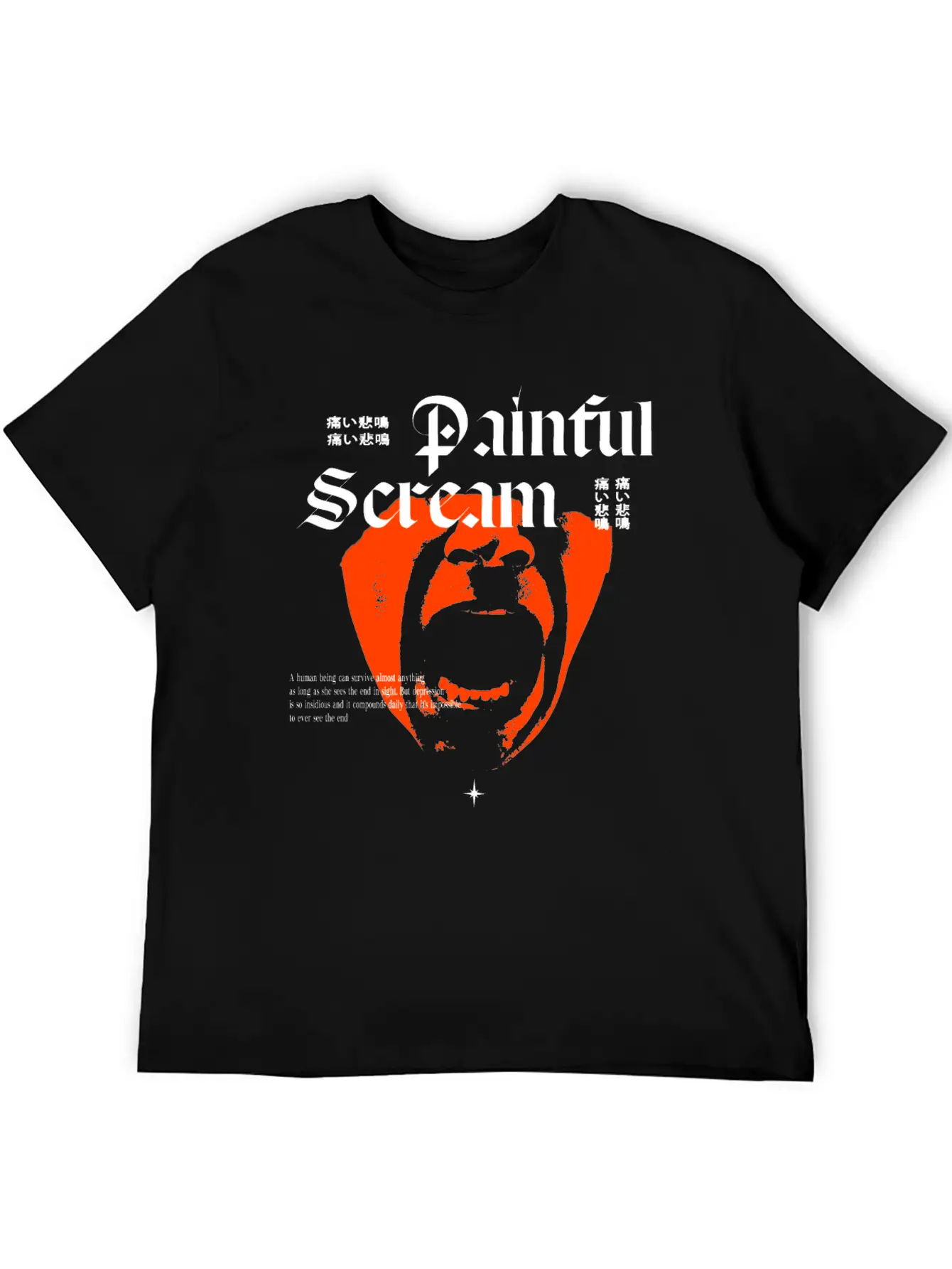 Painful Scream Streetwear Design Breathable Graphic T-Shirt – Perfect For Casual Days