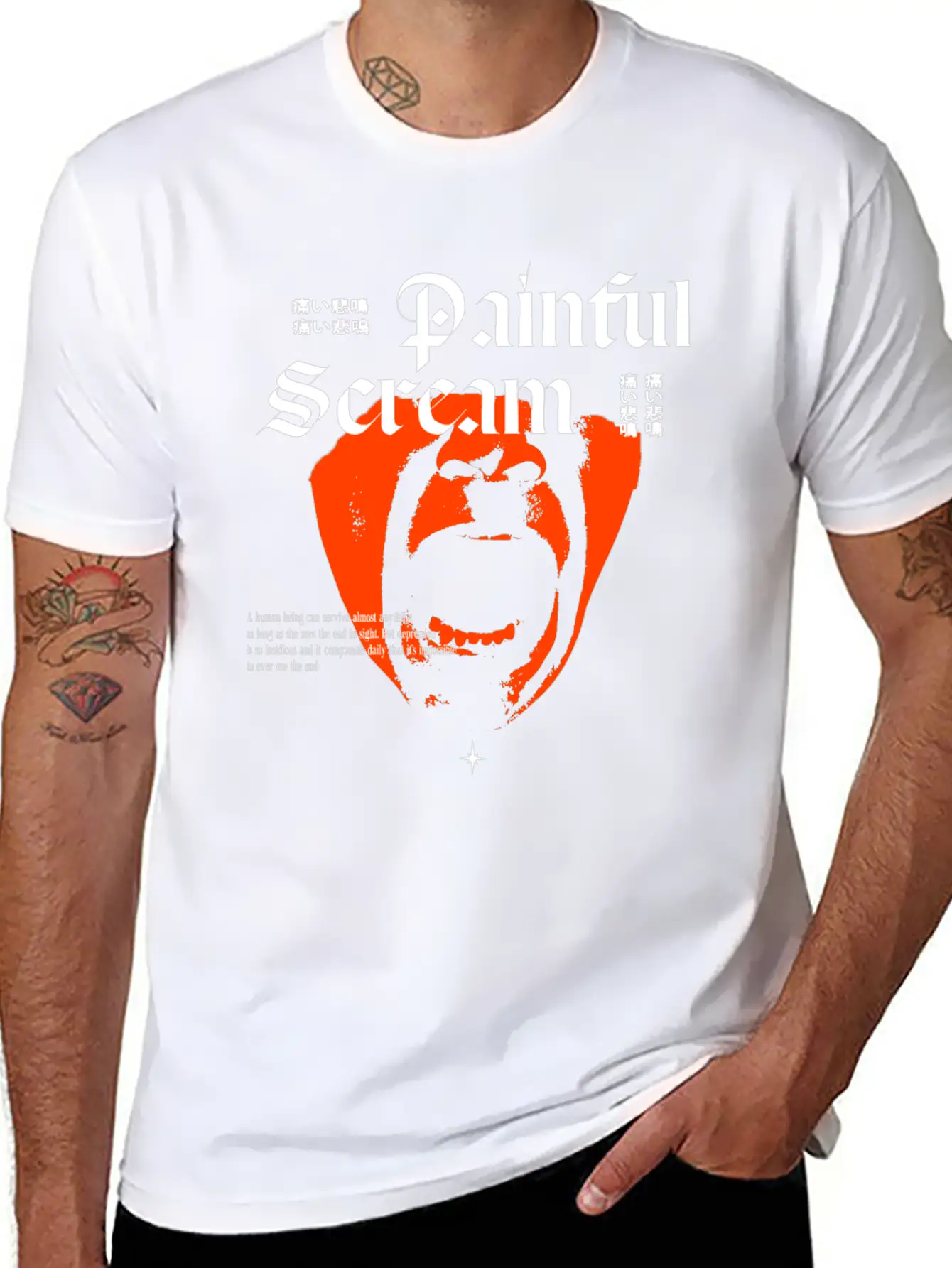 Painful Scream Streetwear Design Breathable Graphic T-Shirt – Perfect For Casual Days