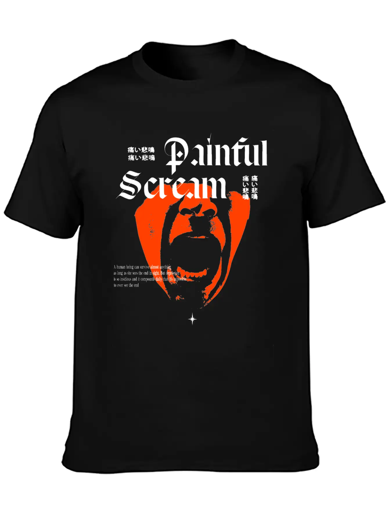 Painful Scream Streetwear Design Breathable Graphic T-Shirt – Perfect For Casual Days