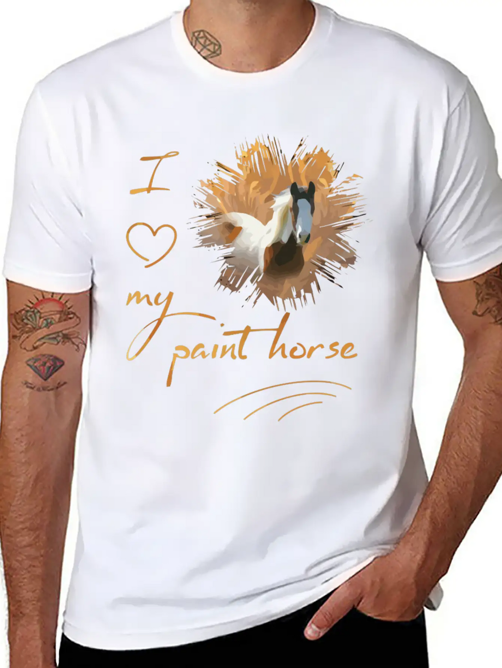 Paint Horse I Love My Paint Horse Classic Cotton Tee – Unisex Comfort For Any Season