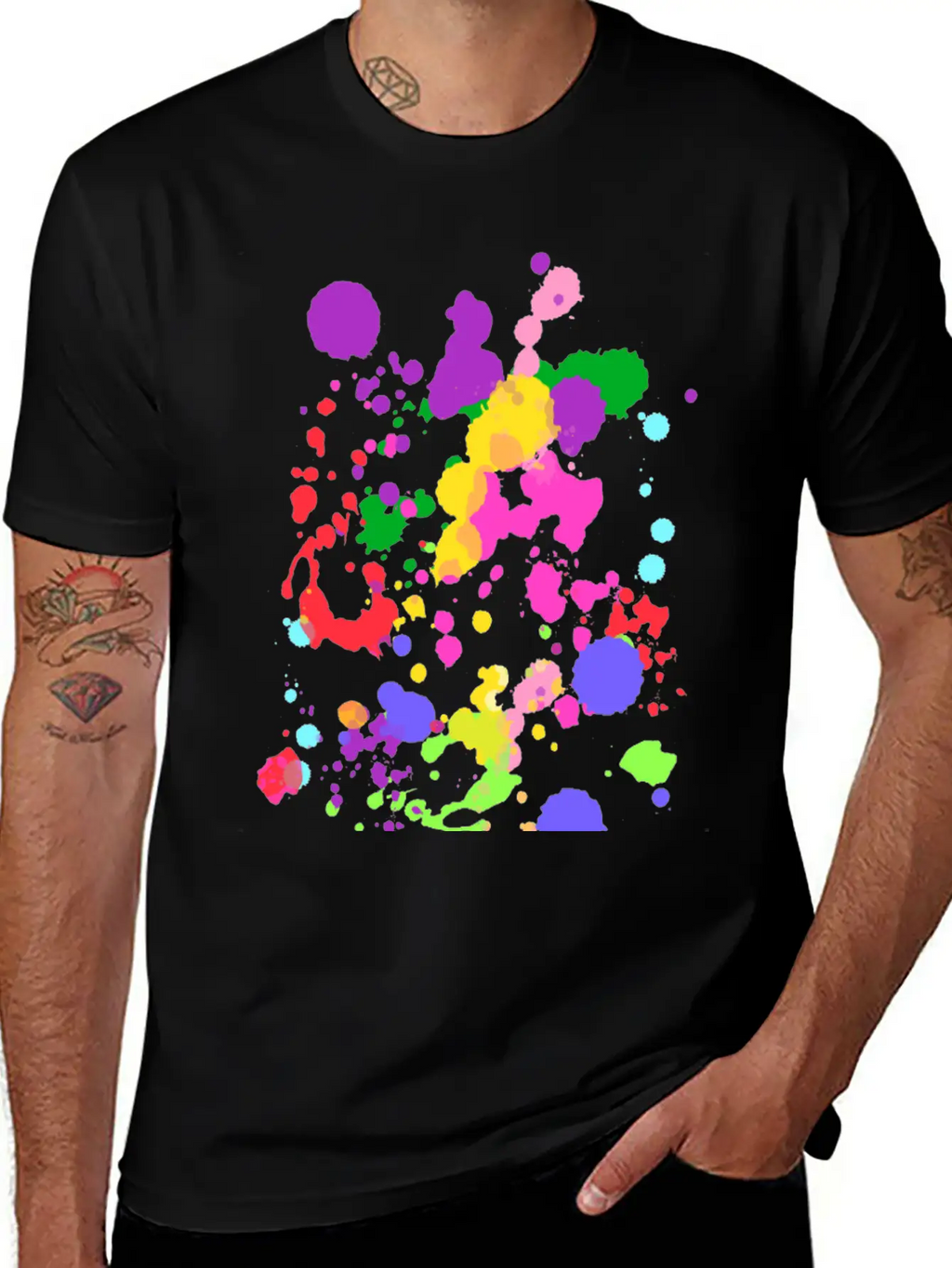 Paint Splatter Essential Cotton Tee For Daily Outfits – Unisex Style