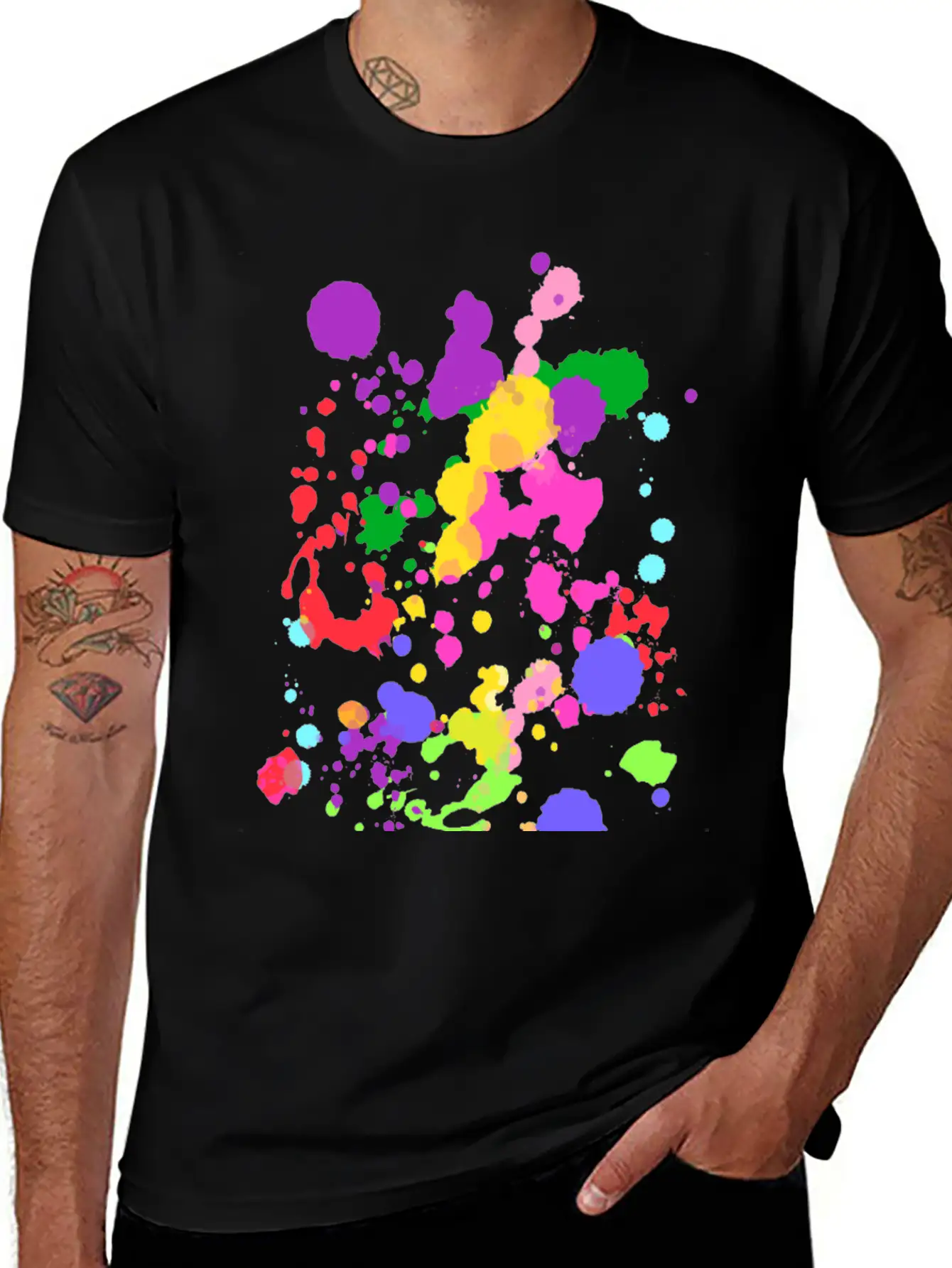 Paint Splatter Essential Cotton Tee For Daily Outfits – Unisex Style