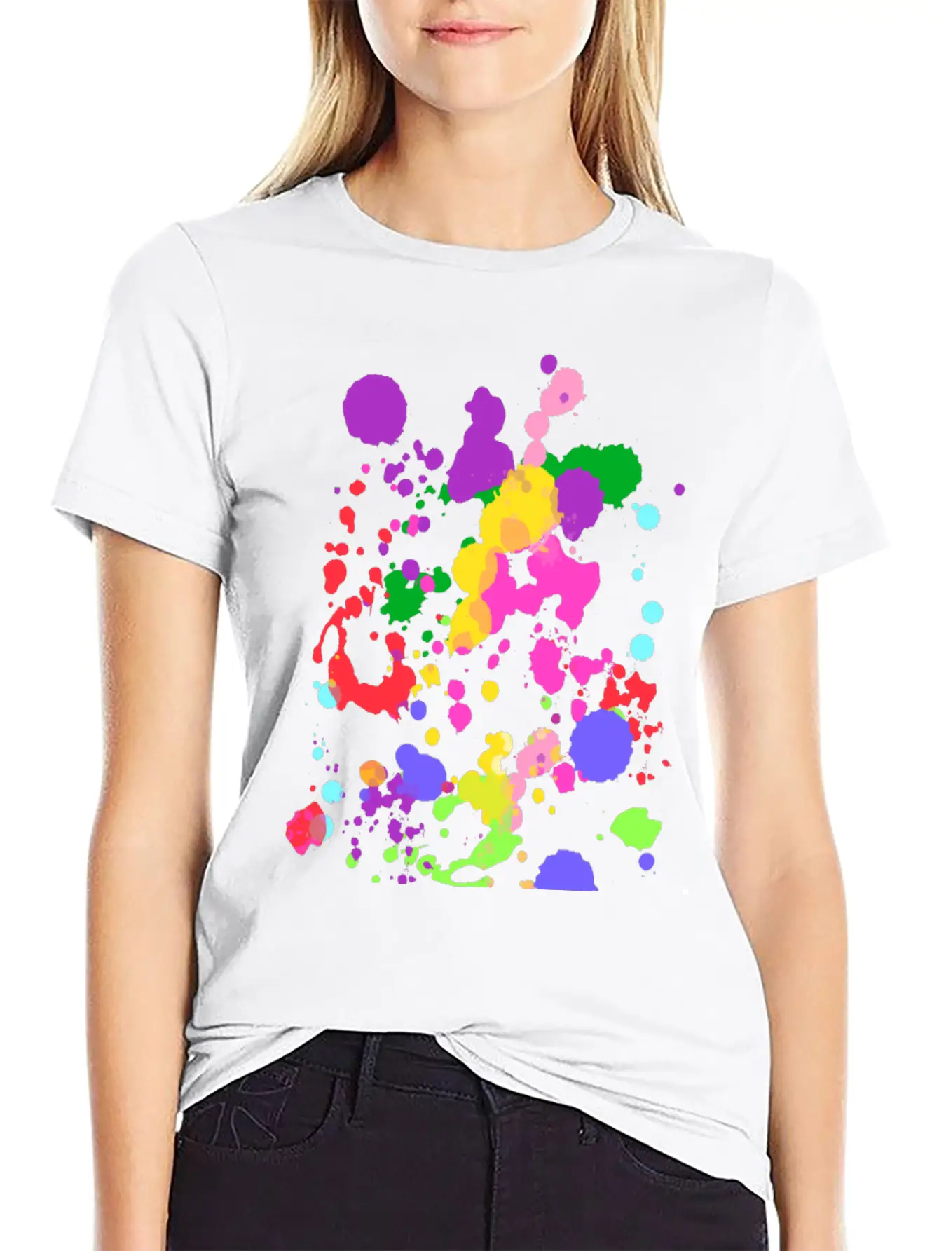 Paint Splatter Essential Cotton Tee For Daily Outfits – Unisex Style