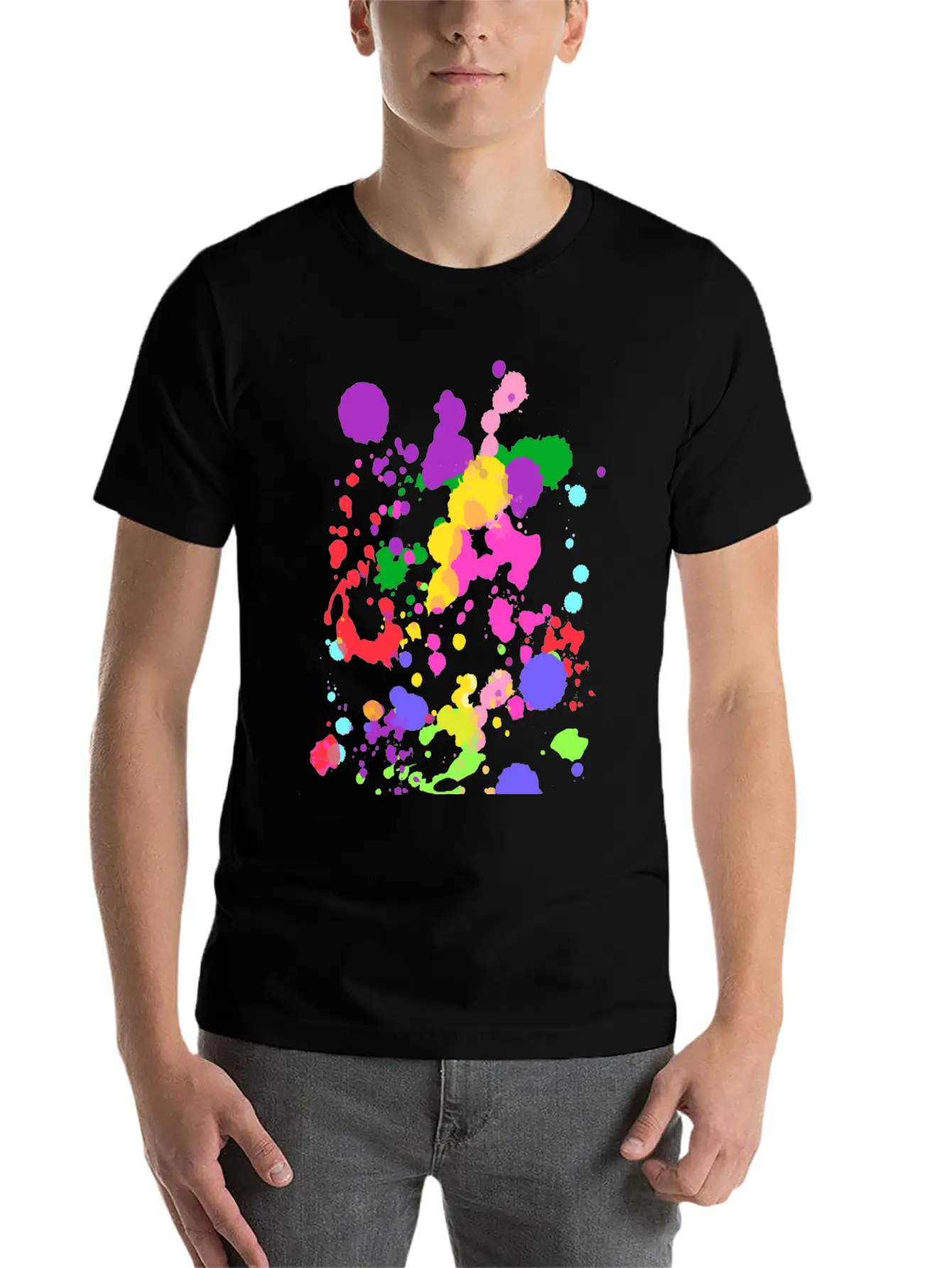Paint Splatter Essential Cotton Tee For Daily Outfits – Unisex Style
