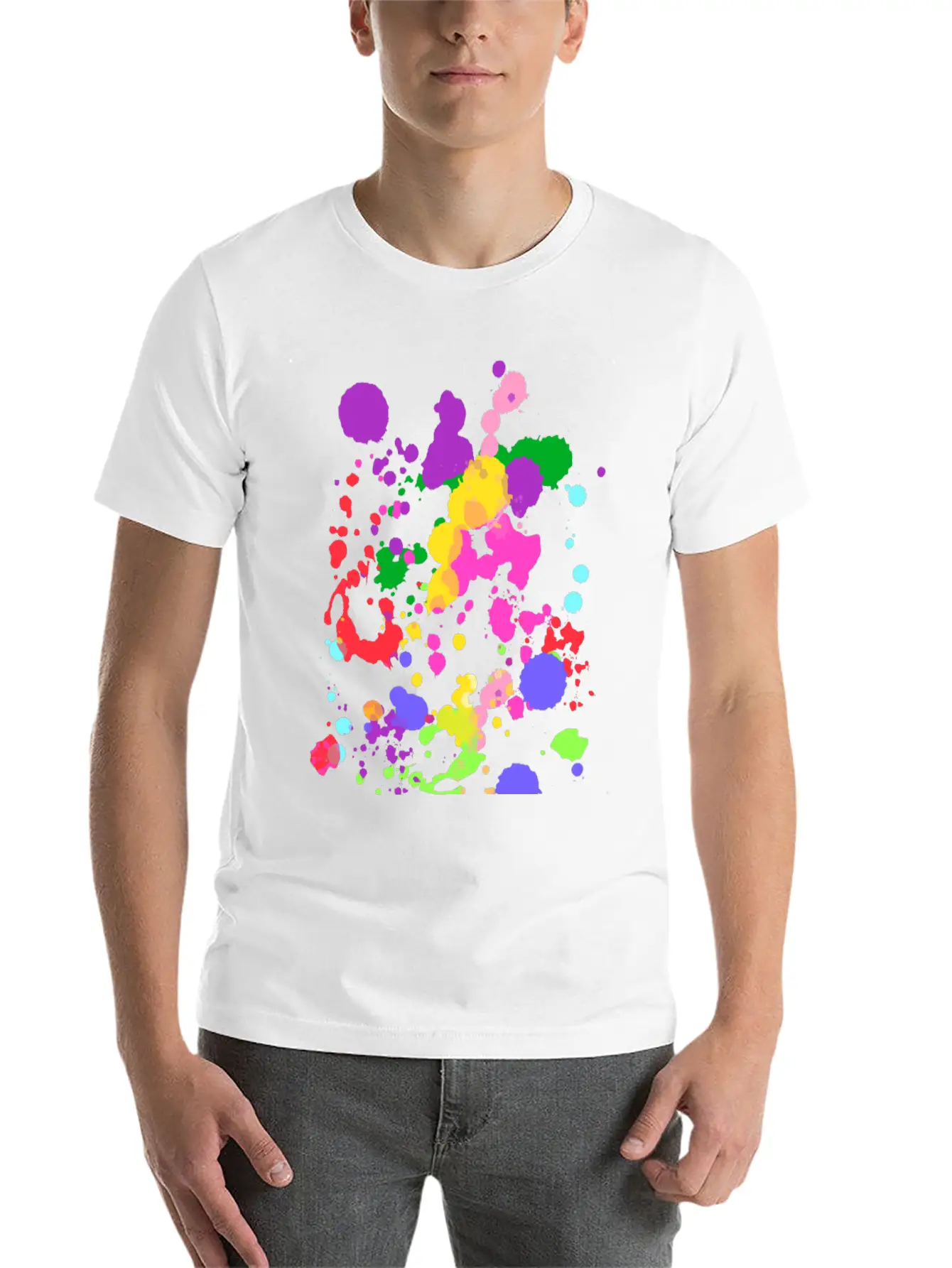 Paint Splatter Essential Cotton Tee For Daily Outfits – Unisex Style