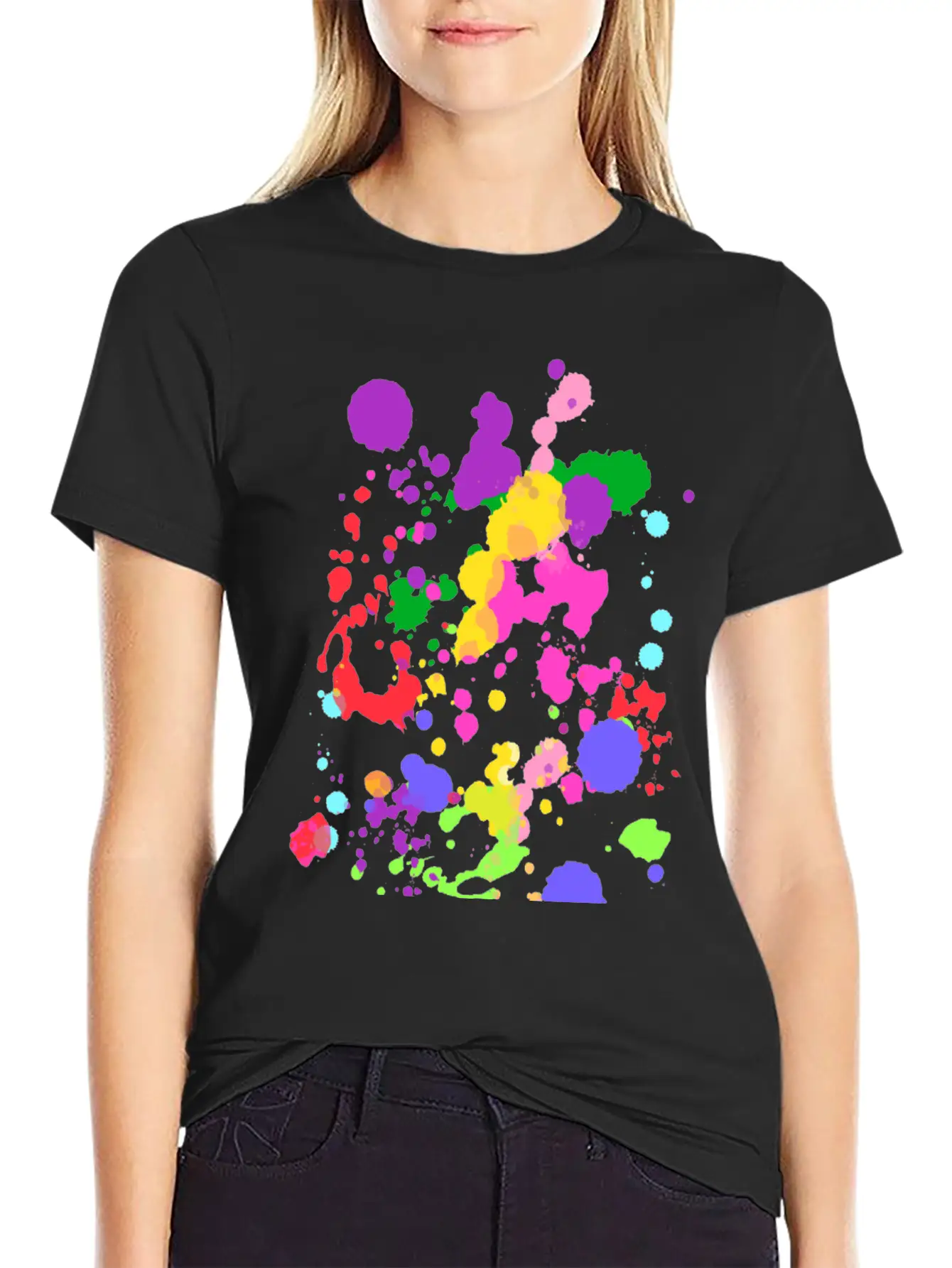 Paint Splatter Essential Cotton Tee For Daily Outfits – Unisex Style