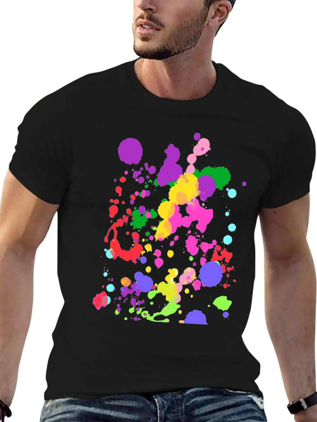 Paint Splatter Essential Cotton Tee For Daily Outfits – Unisex Style
