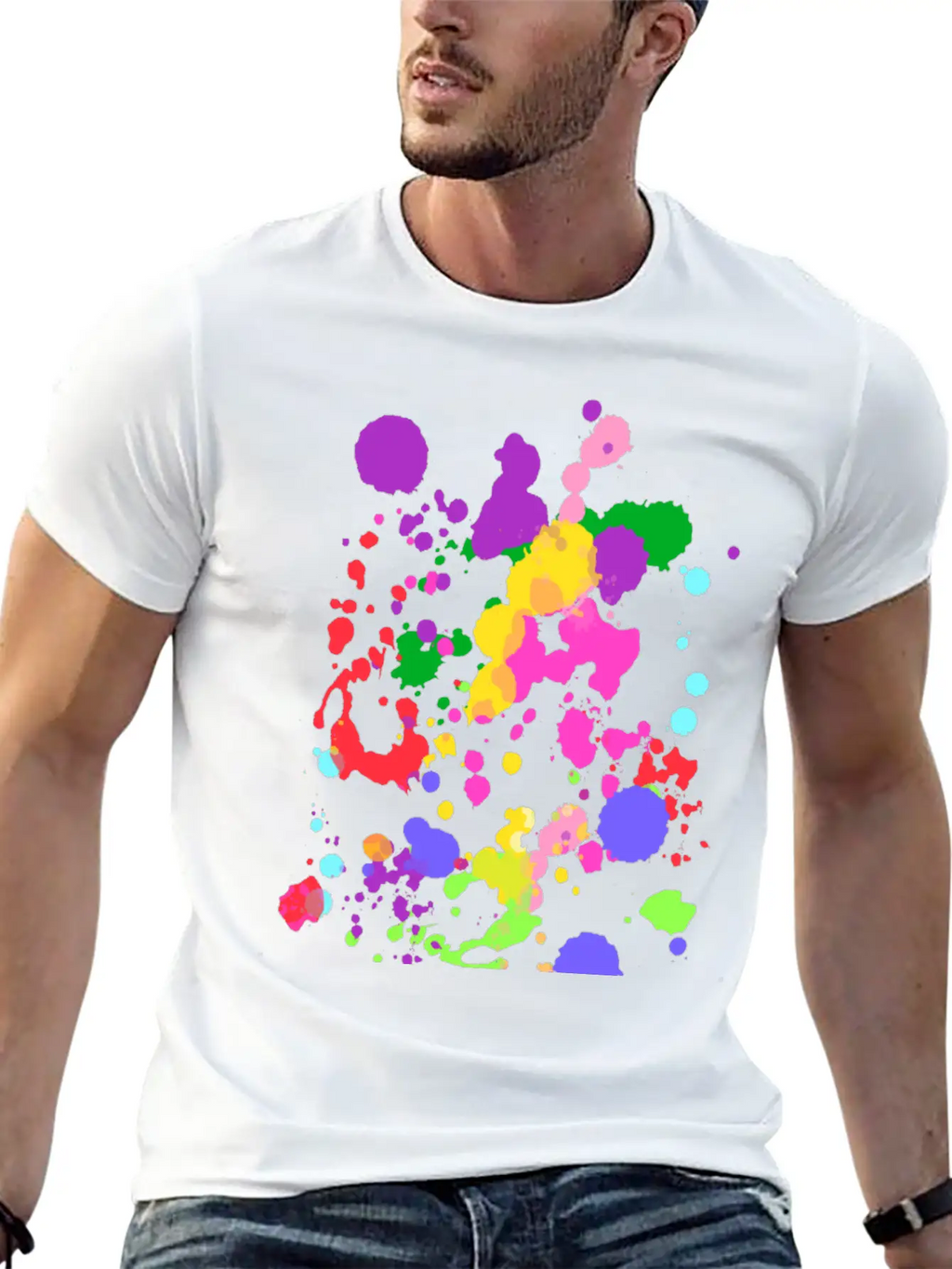 Paint Splatter Essential Cotton Tee For Daily Outfits – Unisex Style