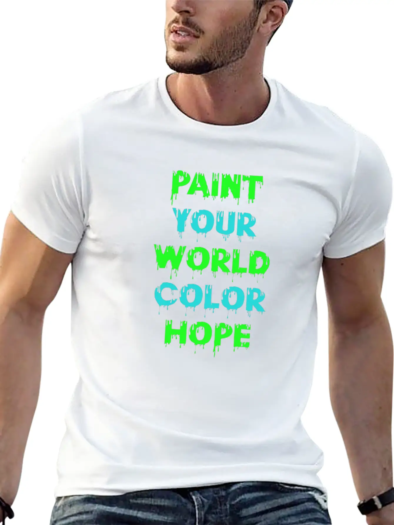 Paint Your World Color Hope Breathable Graphic T-Shirt – Perfect For Casual Days
