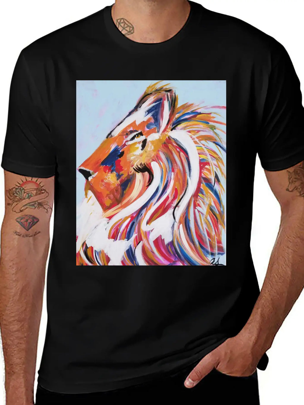 Painted Lion Stylish Everyday T-Shirt – Unisex Basic Cotton Tee
