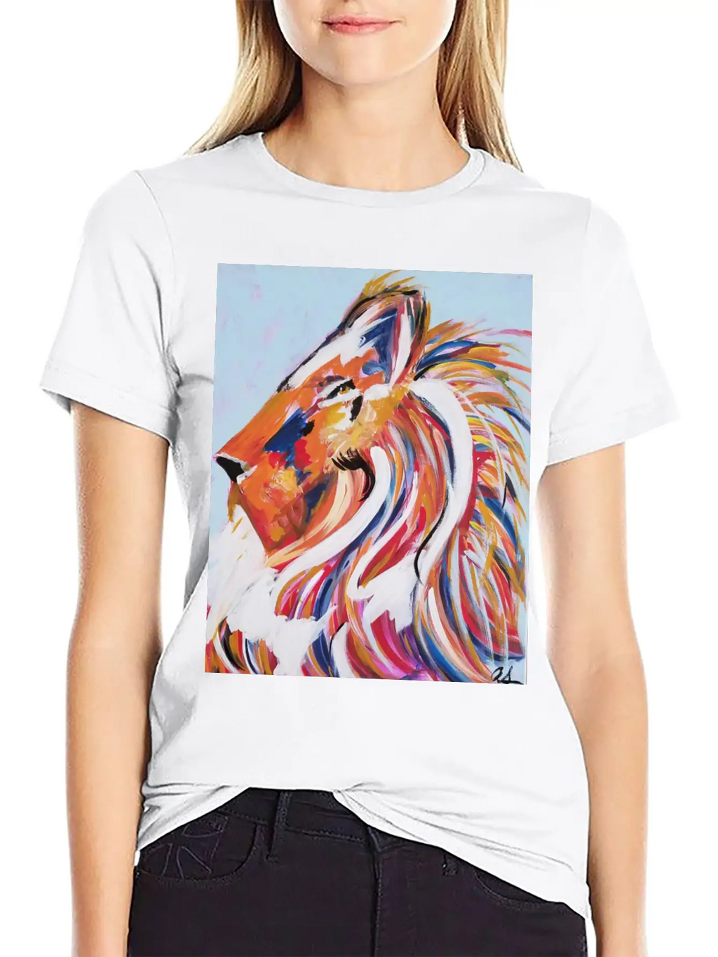 Painted Lion Stylish Everyday T-Shirt – Unisex Basic Cotton Tee