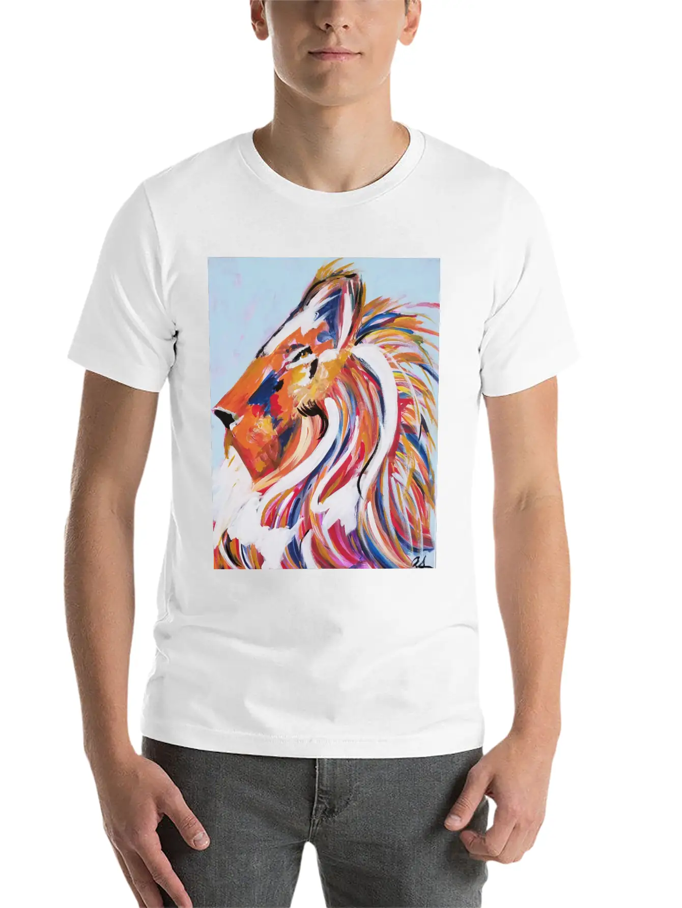 Painted Lion Stylish Everyday T-Shirt – Unisex Basic Cotton Tee