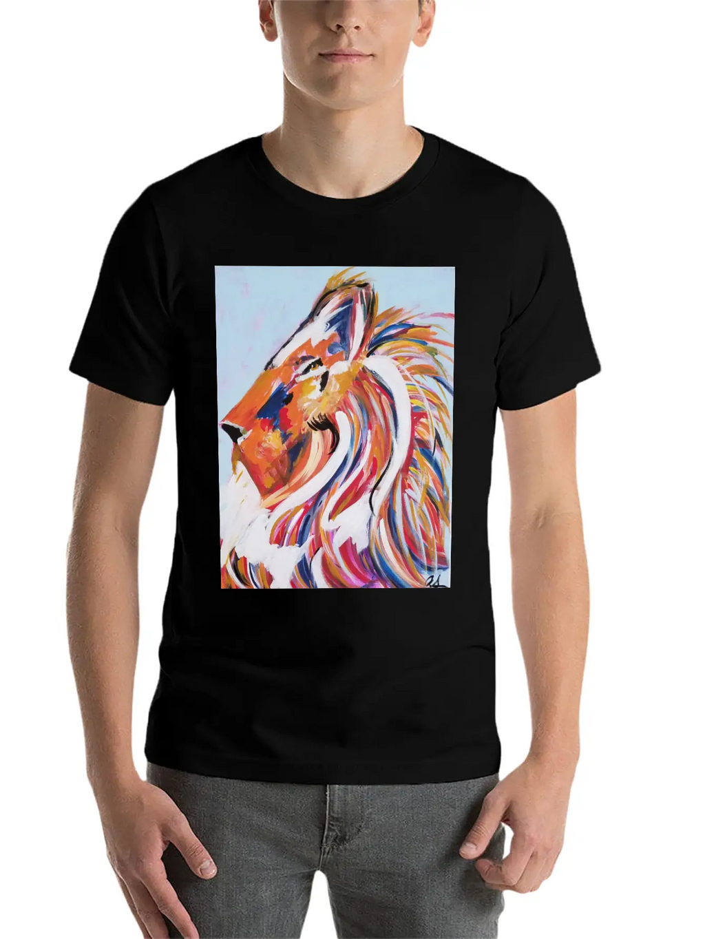 Painted Lion Stylish Everyday T-Shirt – Unisex Basic Cotton Tee