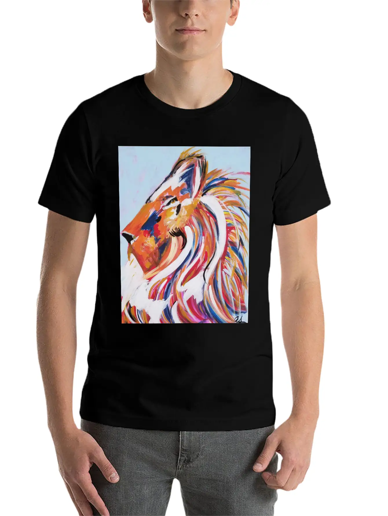 Painted Lion Stylish Everyday T-Shirt – Unisex Basic Cotton Tee