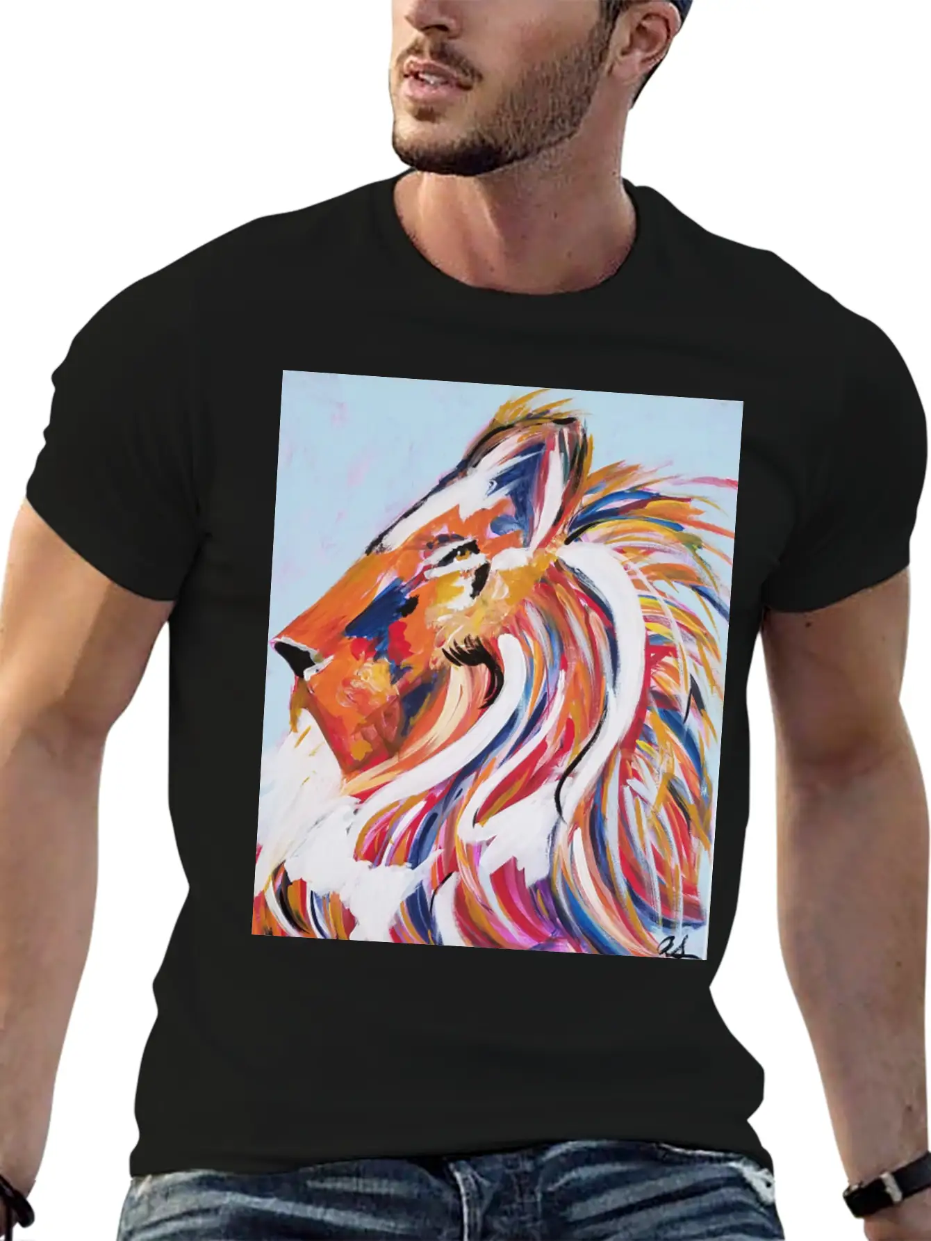 Painted Lion Stylish Everyday T-Shirt – Unisex Basic Cotton Tee