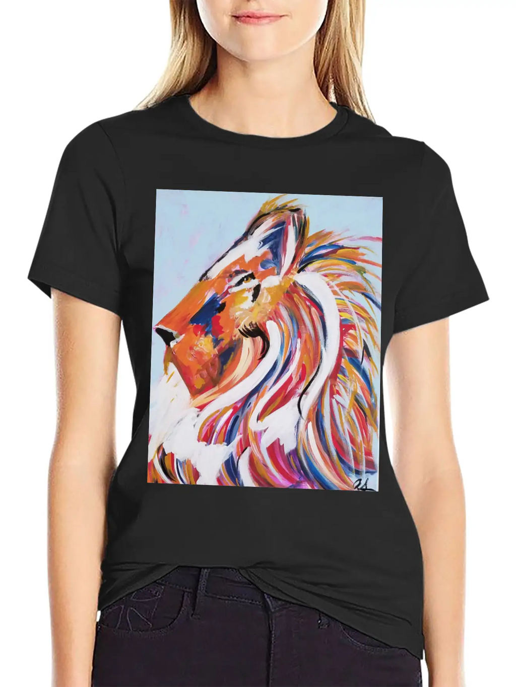Painted Lion Stylish Everyday T-Shirt – Unisex Basic Cotton Tee
