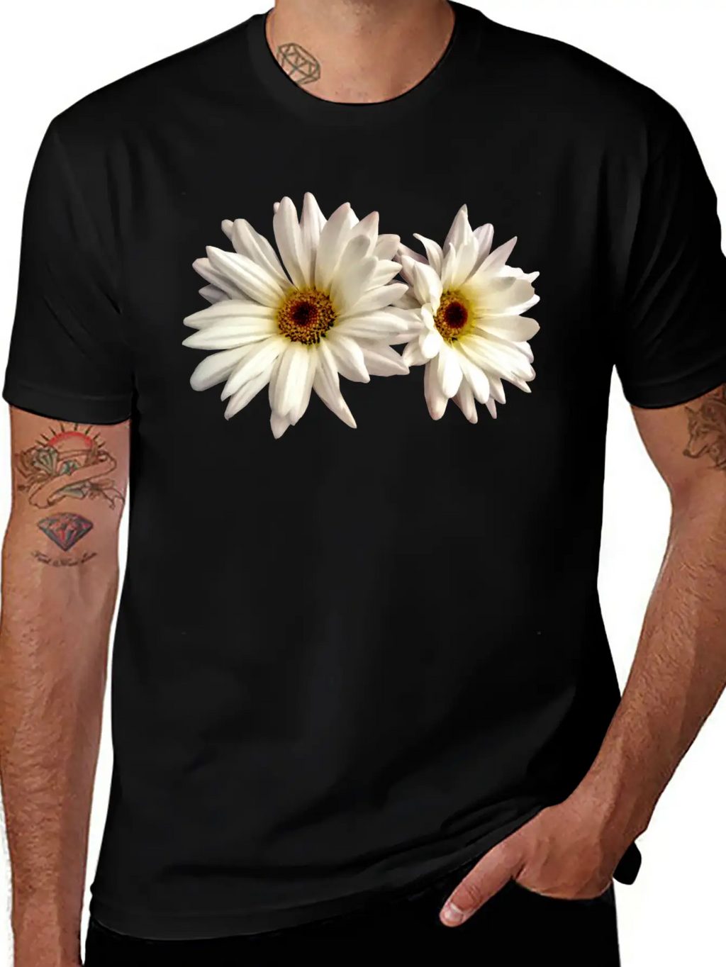 Pair Of White Daisies Stylish Everyday T-Shirt – Unisex Basic Cotton Tee