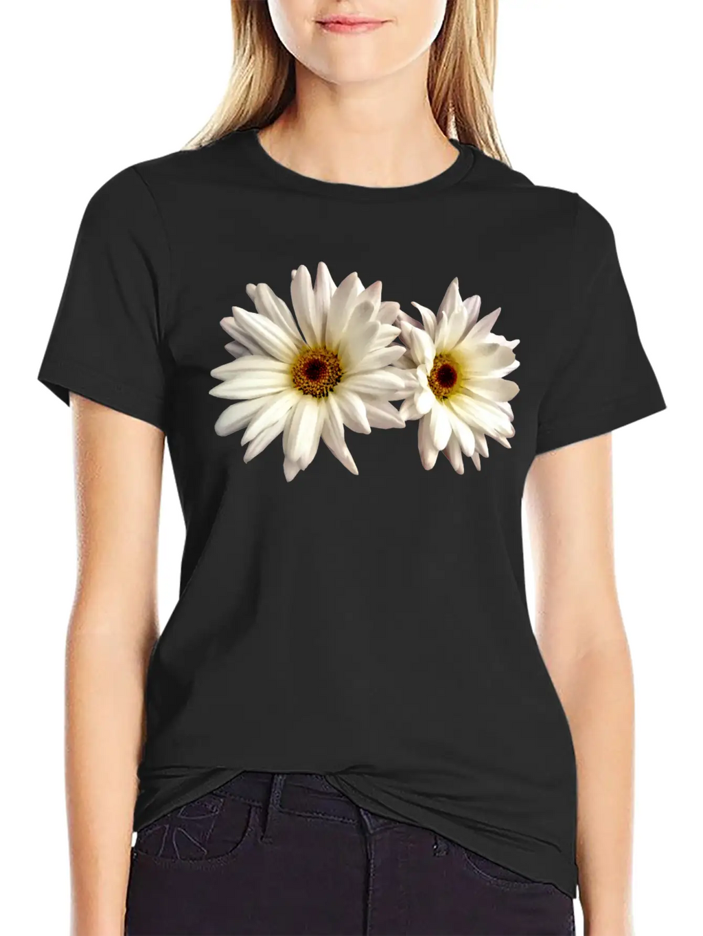 Pair Of White Daisies Stylish Everyday T-Shirt – Unisex Basic Cotton Tee