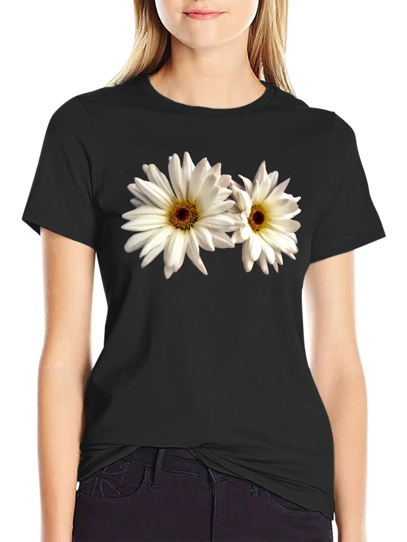 Pair Of White Daisies Stylish Everyday T-Shirt – Unisex Basic Cotton Tee