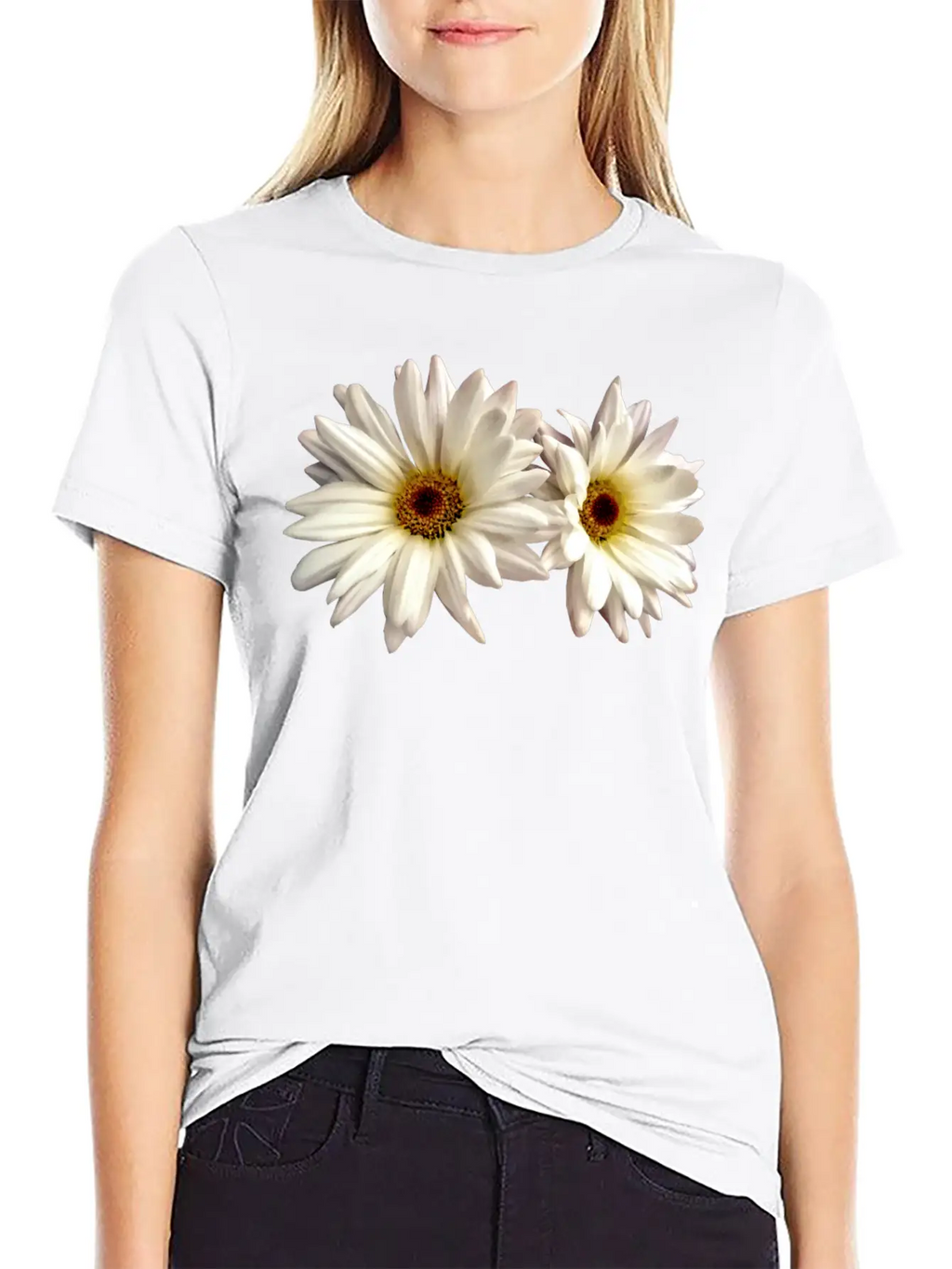 Pair Of White Daisies Stylish Everyday T-Shirt – Unisex Basic Cotton Tee