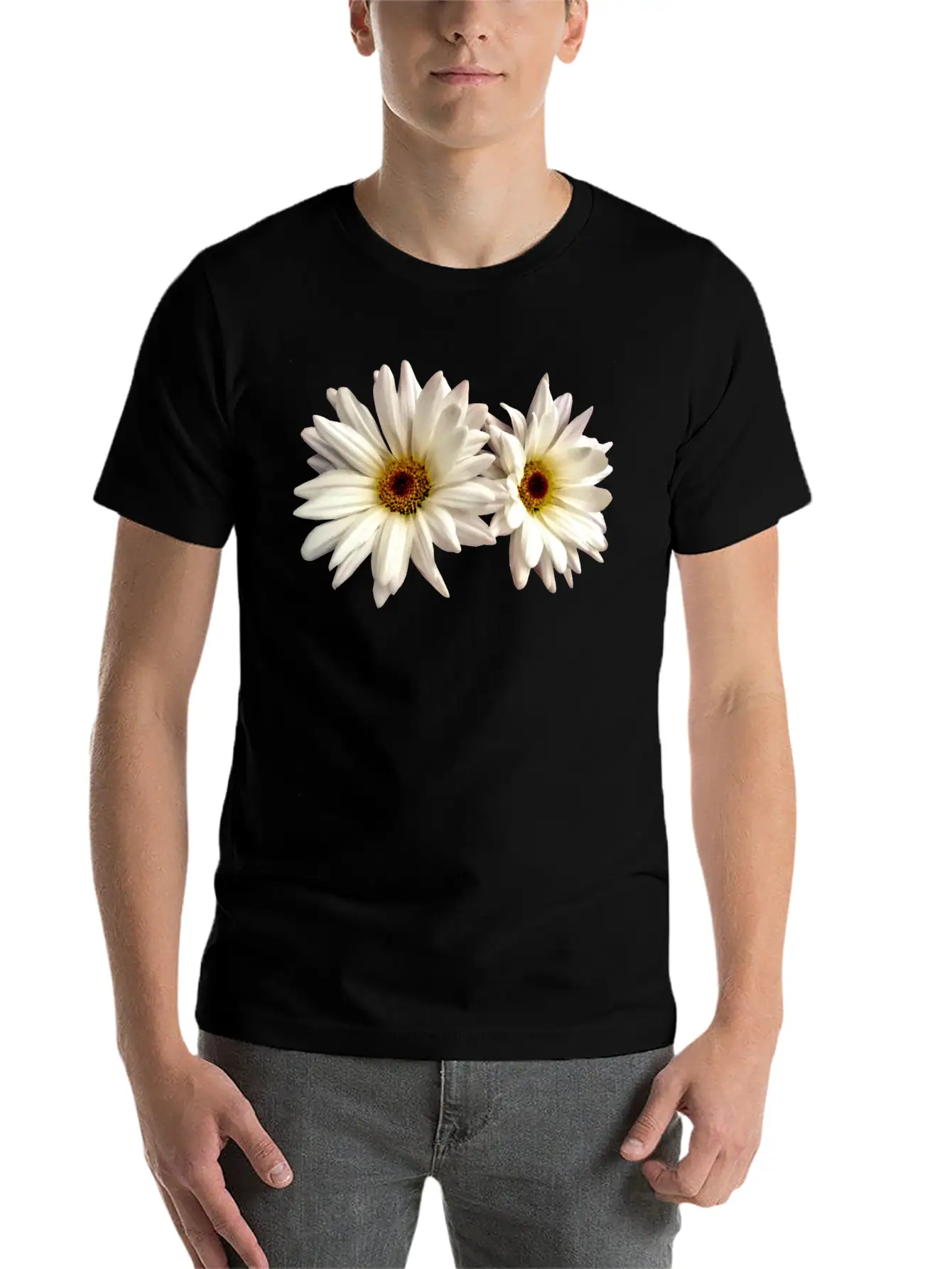 Pair Of White Daisies Stylish Everyday T-Shirt – Unisex Basic Cotton Tee