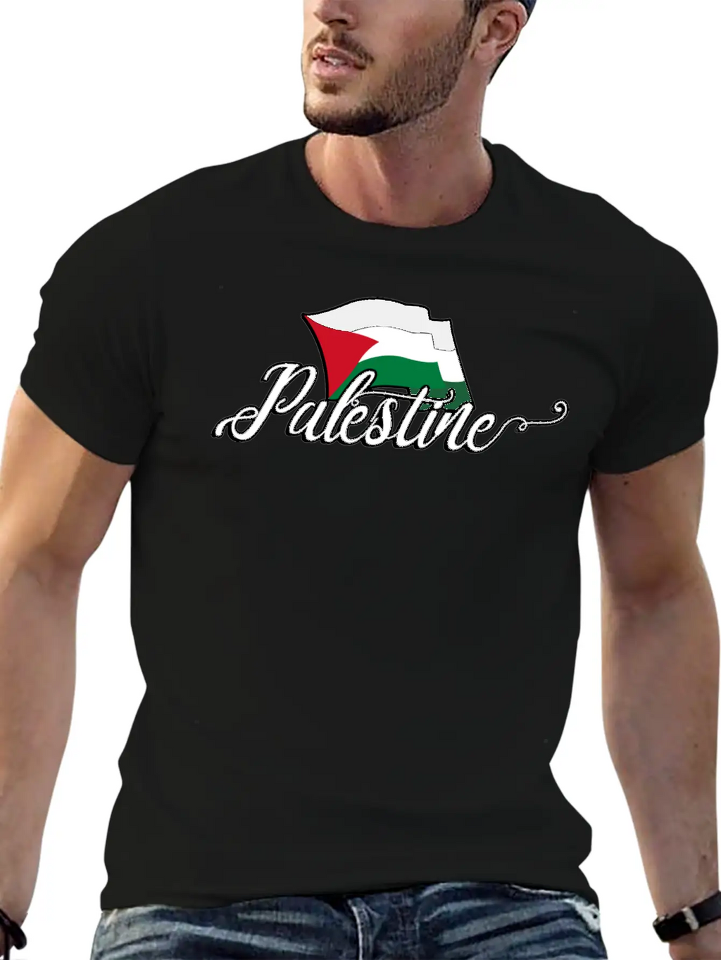 Palestinian Flag Stylish Everyday T-Shirt – Unisex Basic Cotton Tee