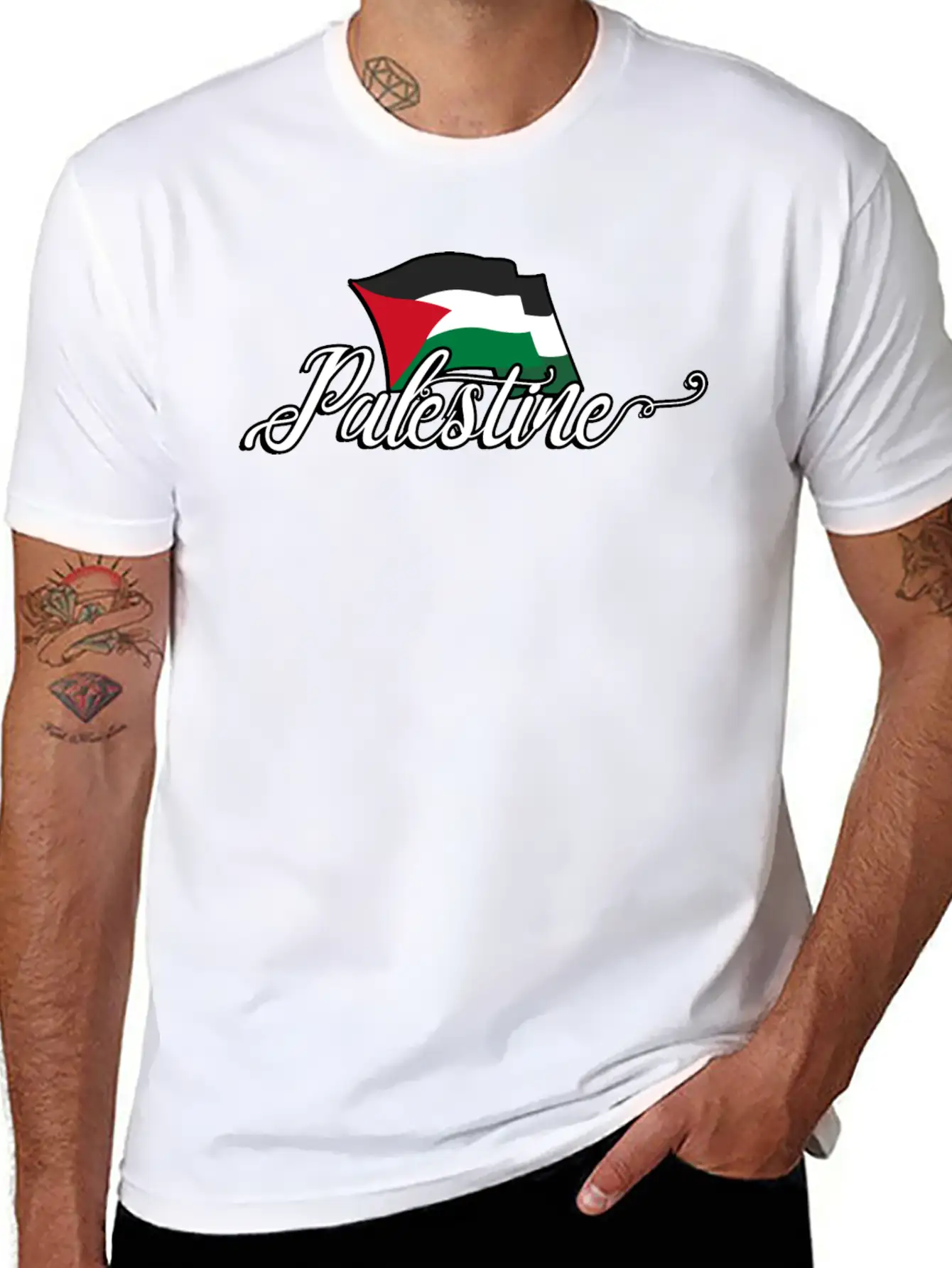 Palestinian Flag Stylish Everyday T-Shirt – Unisex Basic Cotton Tee
