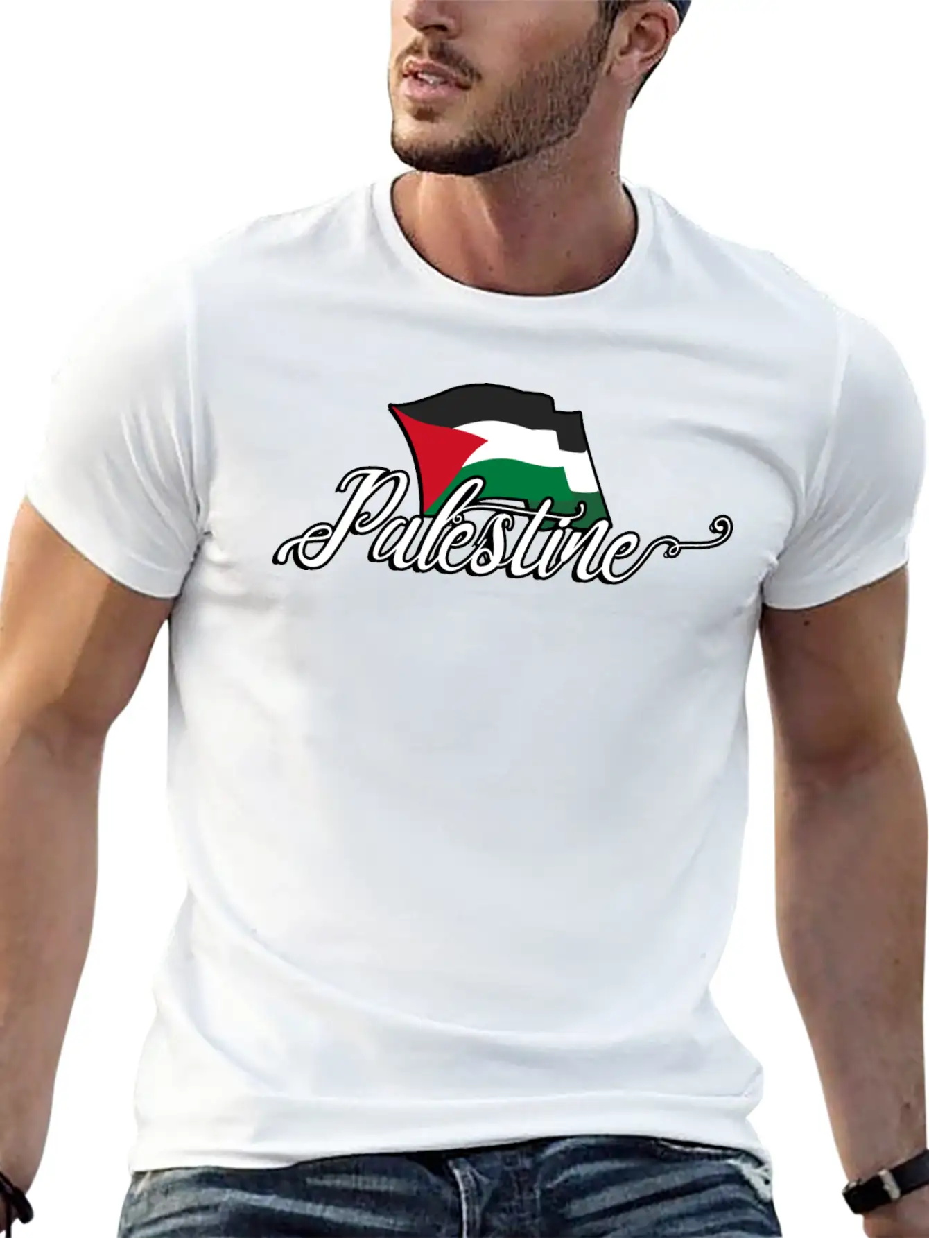 Palestinian Flag Stylish Everyday T-Shirt – Unisex Basic Cotton Tee