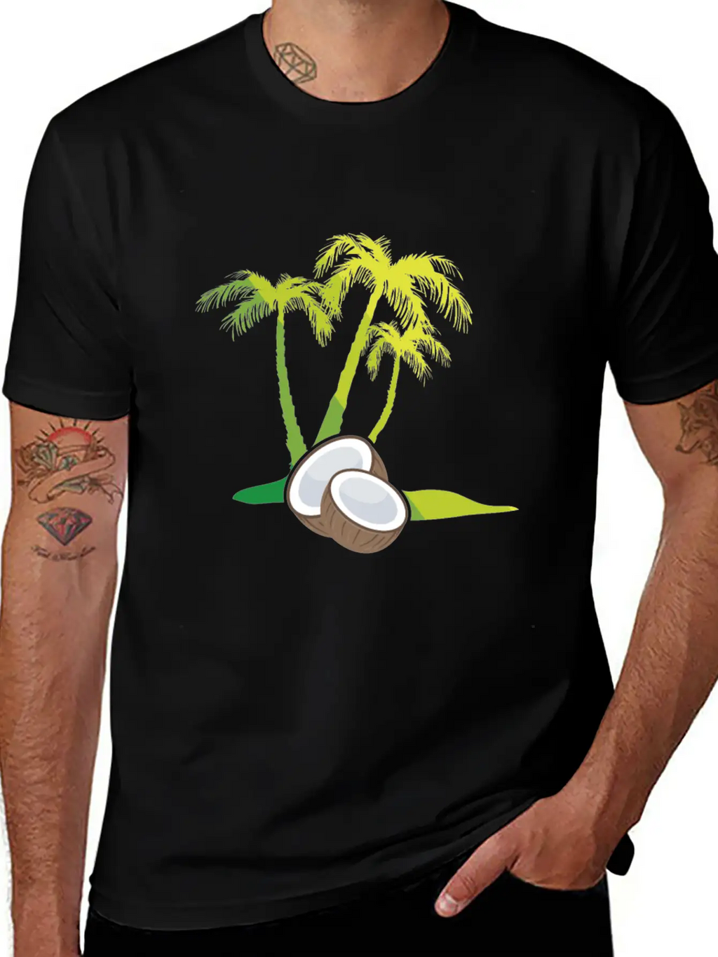 Palm Trees, Coconut Breathable Soft Cotton T-Shirt – Timeless Casual Look