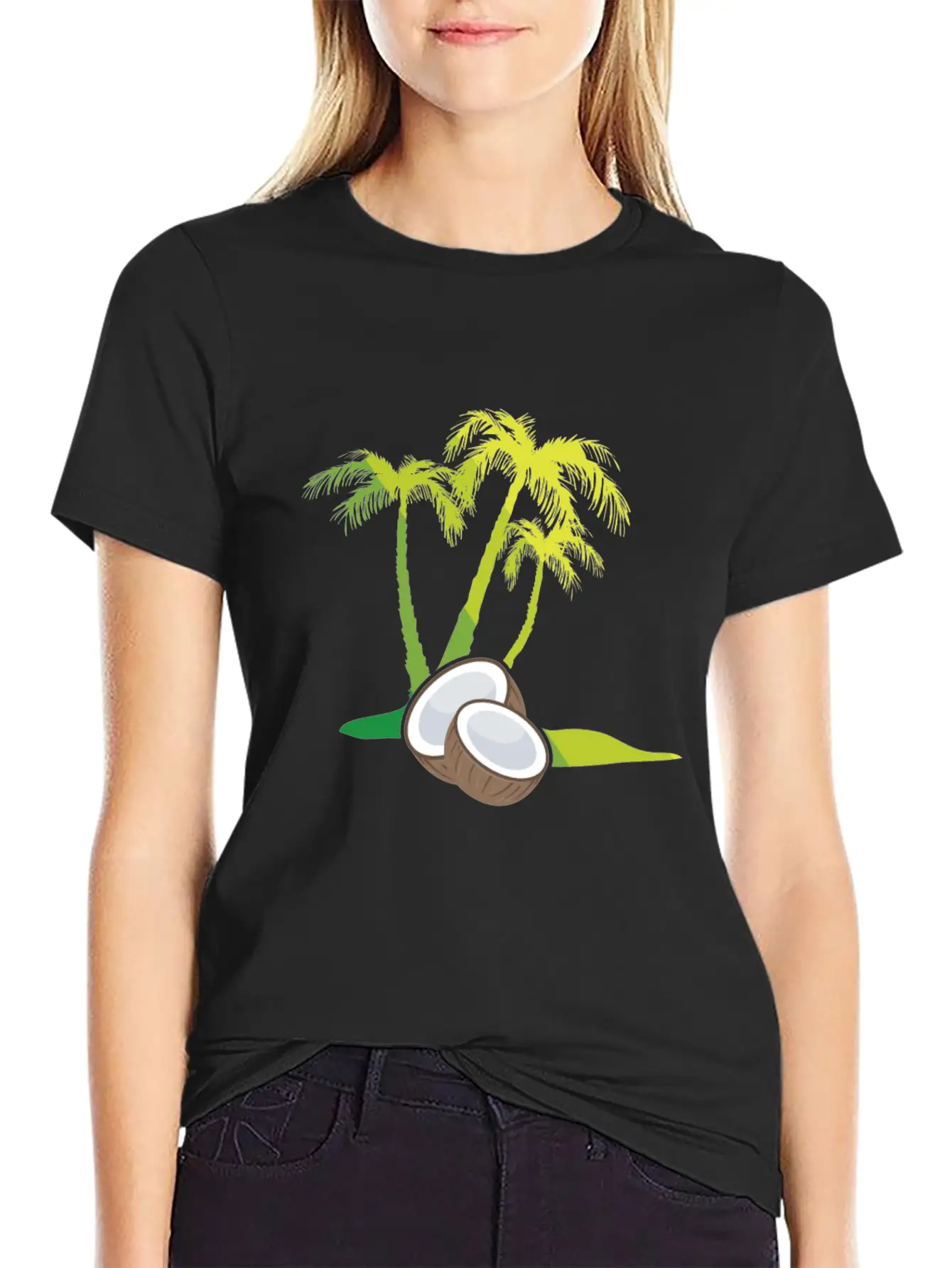 Palm Trees, Coconut Breathable Soft Cotton T-Shirt – Timeless Casual Look