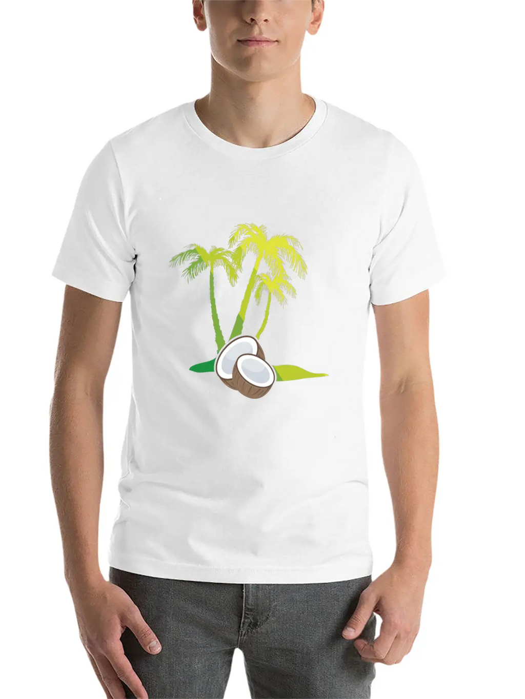 Palm Trees, Coconut Breathable Soft Cotton T-Shirt – Timeless Casual Look