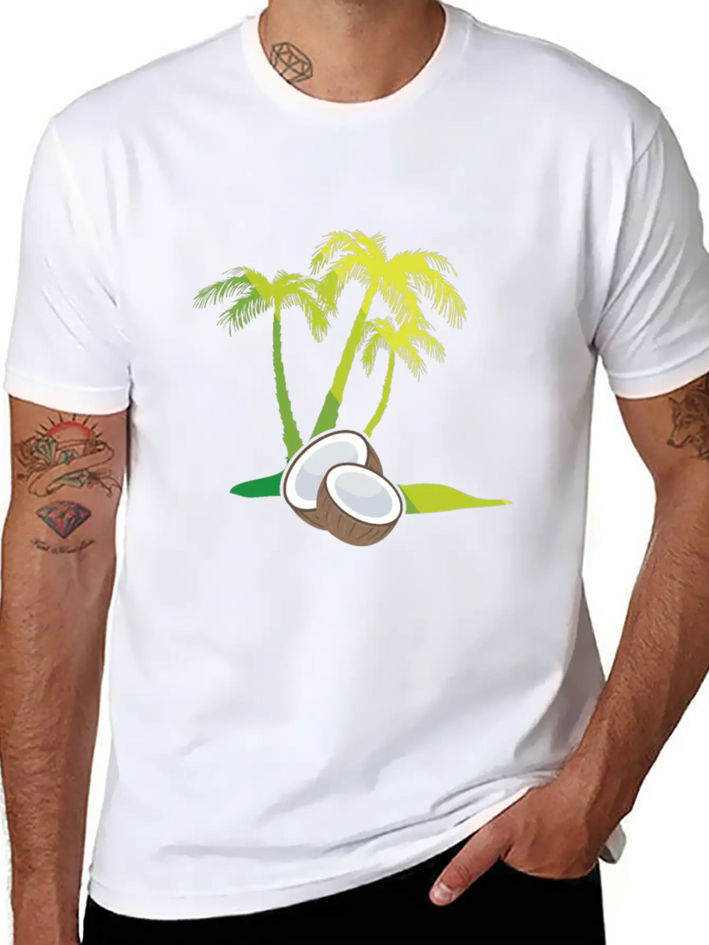 Palm Trees, Coconut Breathable Soft Cotton T-Shirt – Timeless Casual Look
