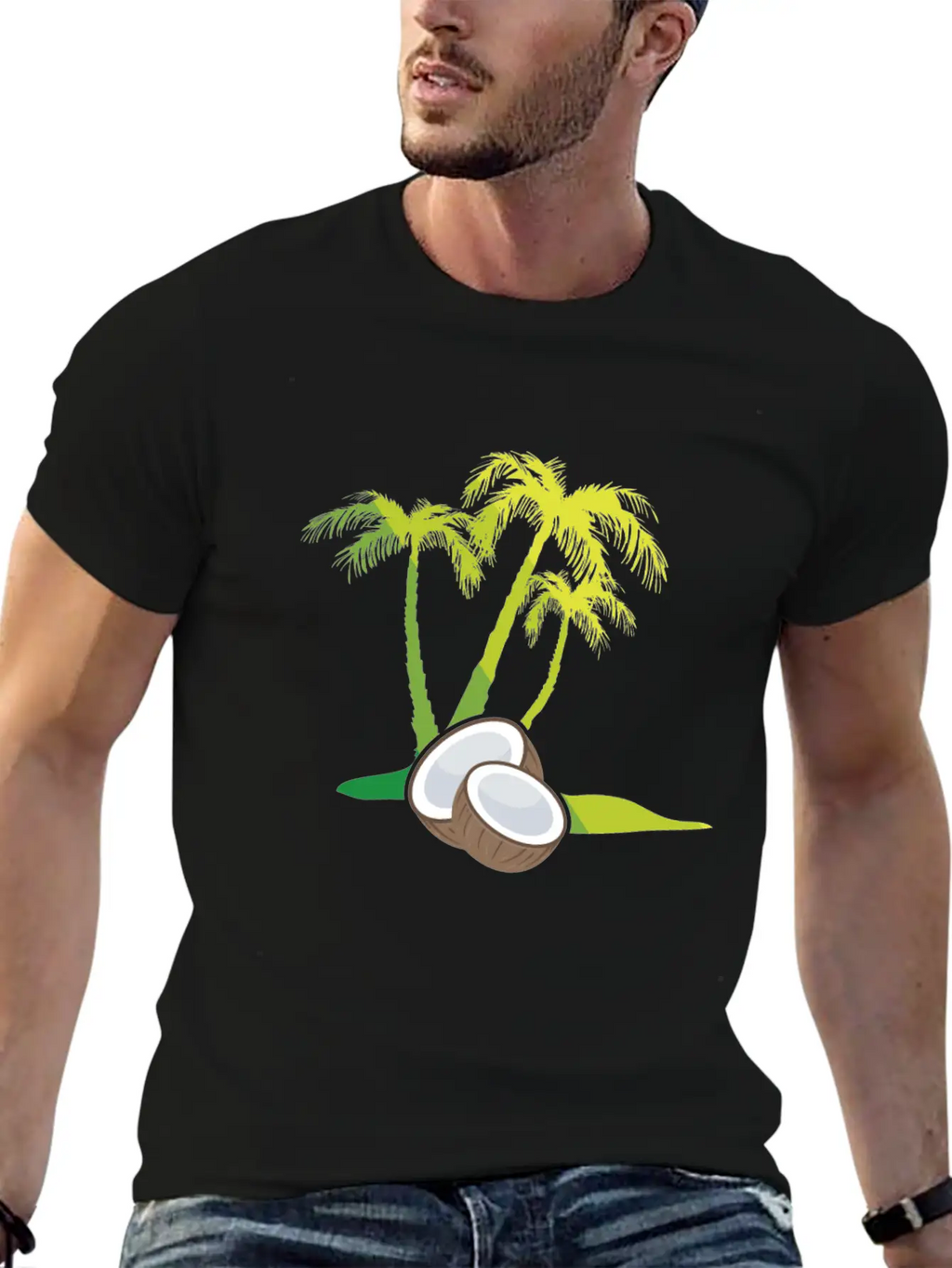 Palm Trees, Coconut Breathable Soft Cotton T-Shirt – Timeless Casual Look